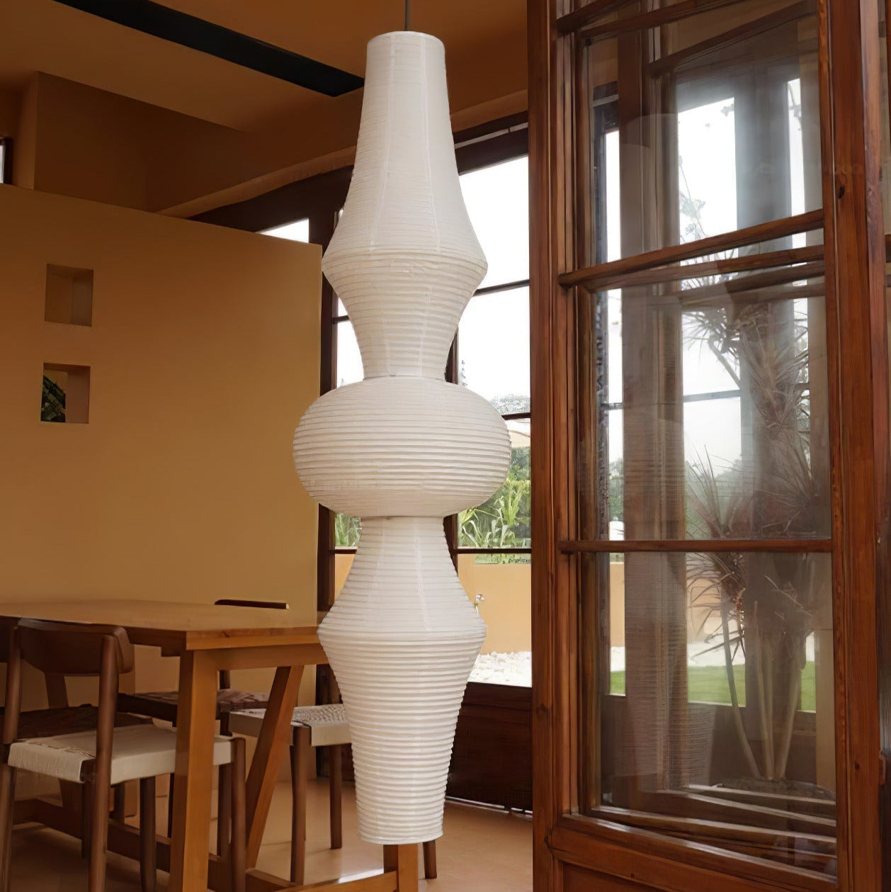 Ritta Lámpara Colgante Vertical Escultural de Papel