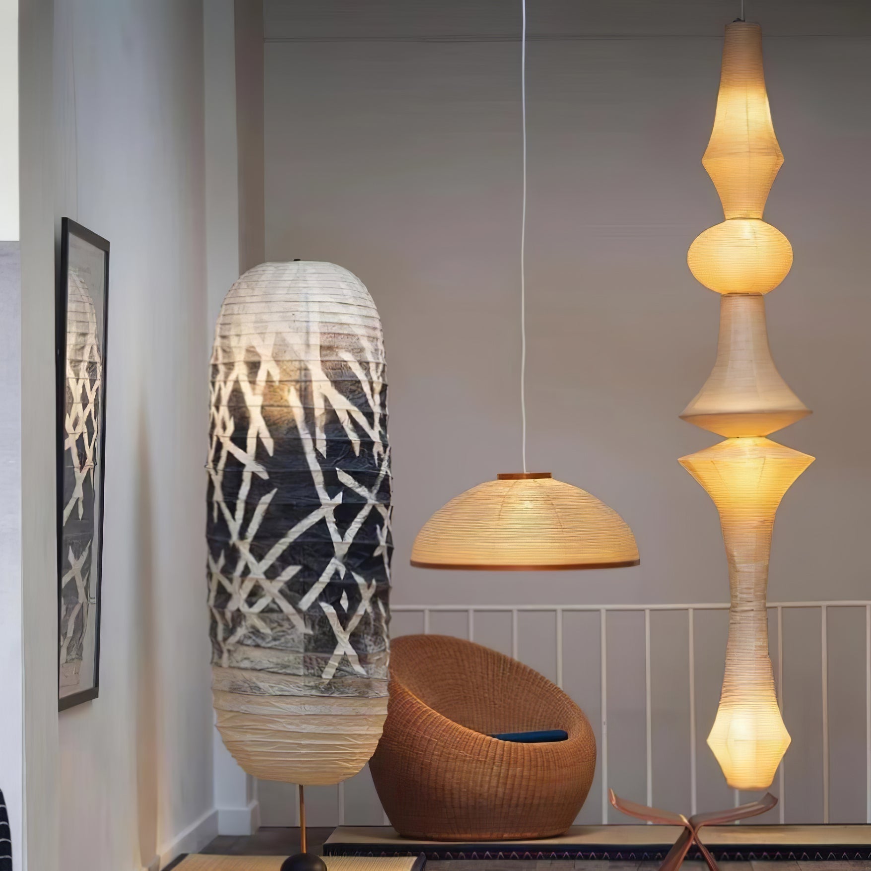 Washi Paper E Pendant Light - Letslighting