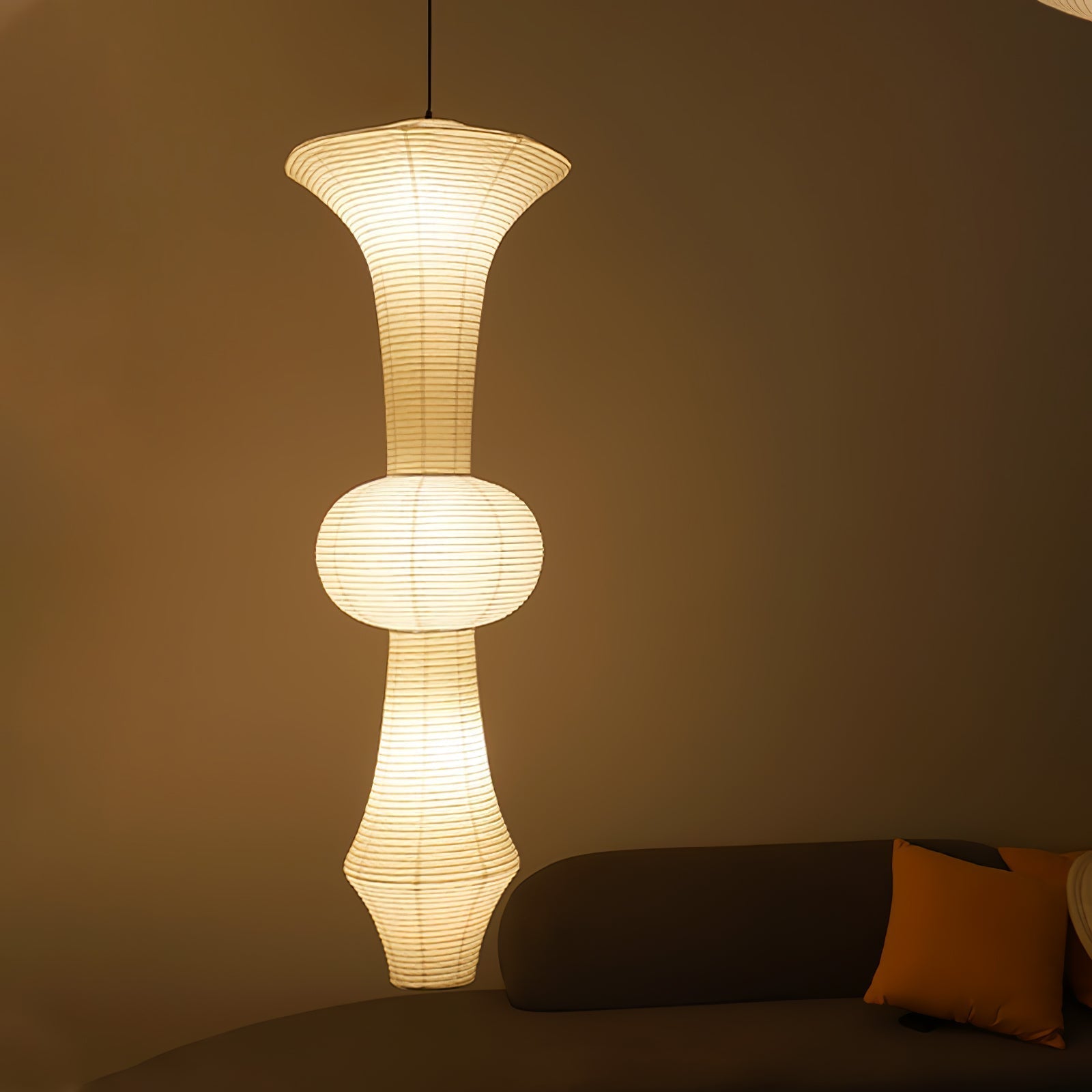 Ritta Lámpara Colgante Vertical Escultural de Papel