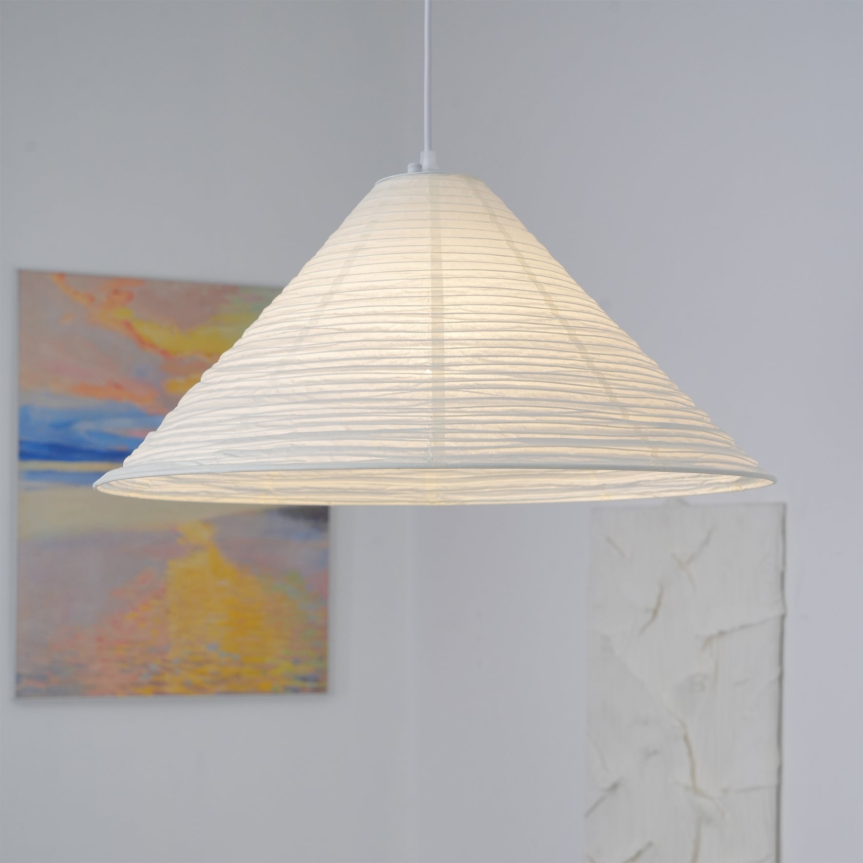 Washi Paper Pyramid Pendant Lamp - Letslighting