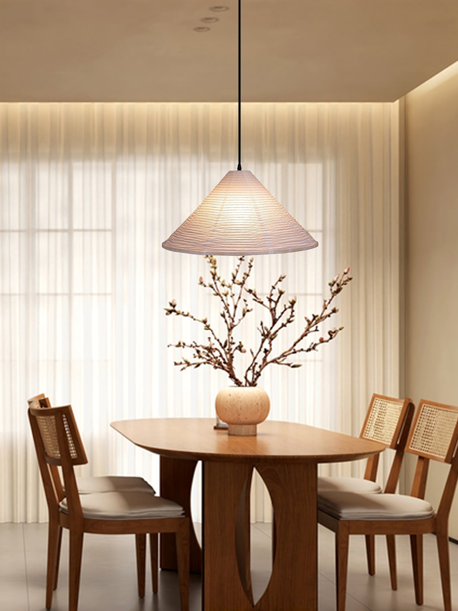 Washi Paper Pyramid Pendant Lamp - Letslighting