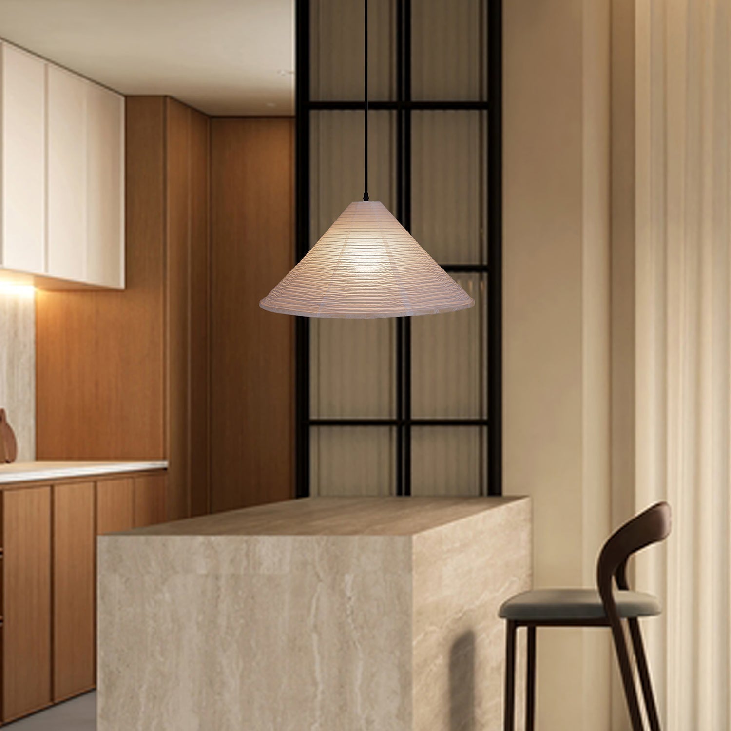 Washi Paper Pyramid Pendant Lamp - Letslighting