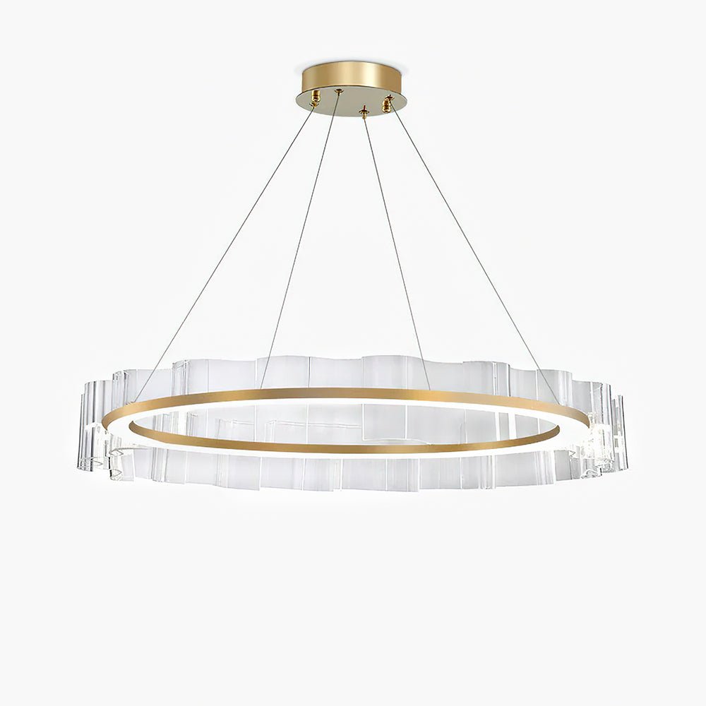 Acoustic Postmodern Luxury Water Wave Glass Metal Chandelier - Letslighting
