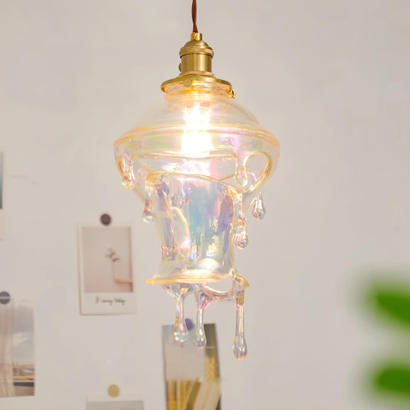 Pendant Lamp Iridescent Water Drop Shade Artistic Glow Contemporary - Letslighting