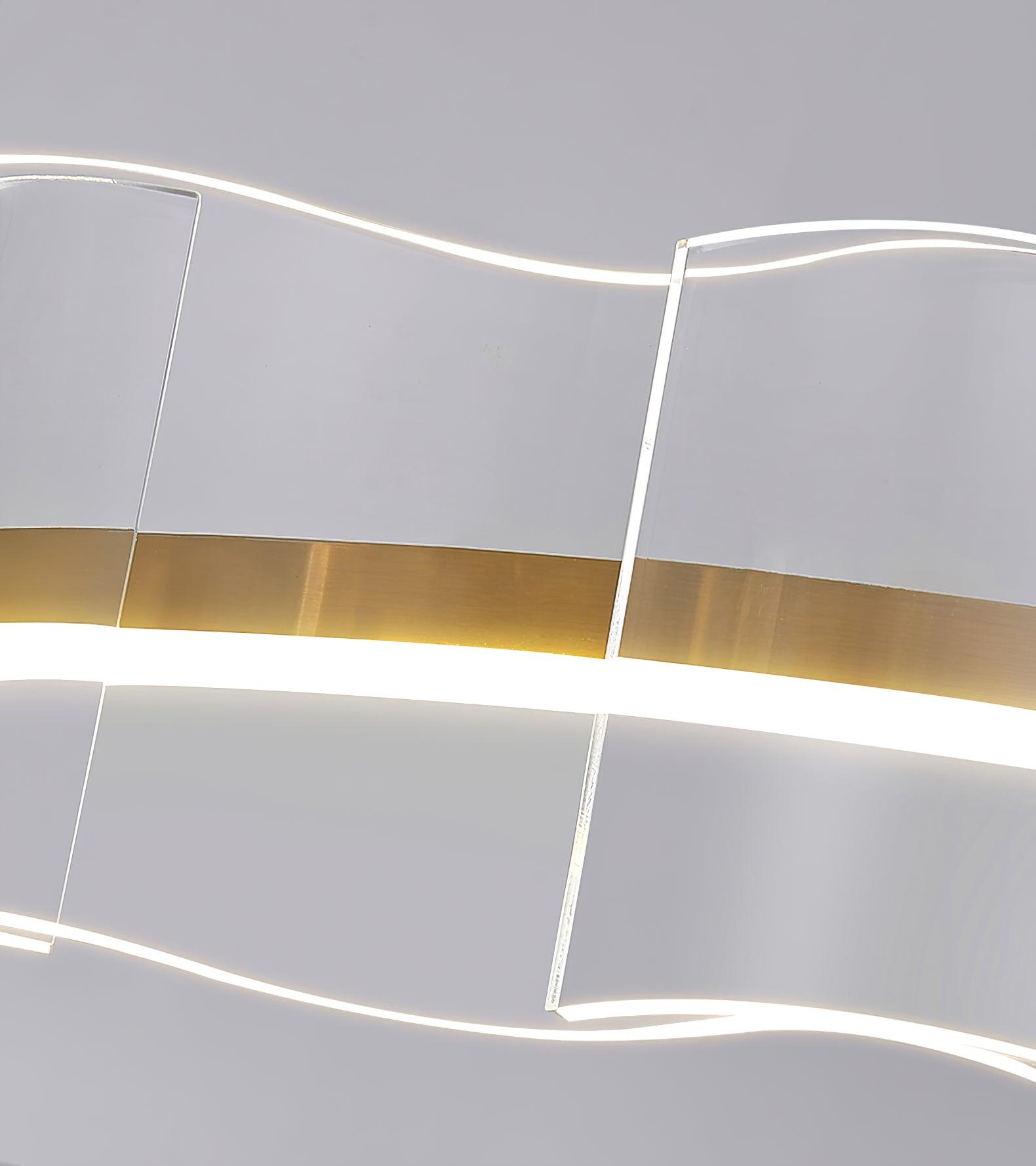 Acoustic Postmodern Luxury Water Wave Glass Metal Chandelier - Letslighting