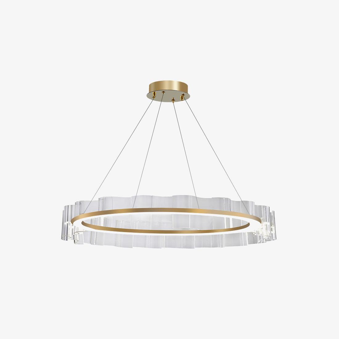 Acoustic Postmodern Luxury Water Wave Glass Metal Chandelier - Letslighting