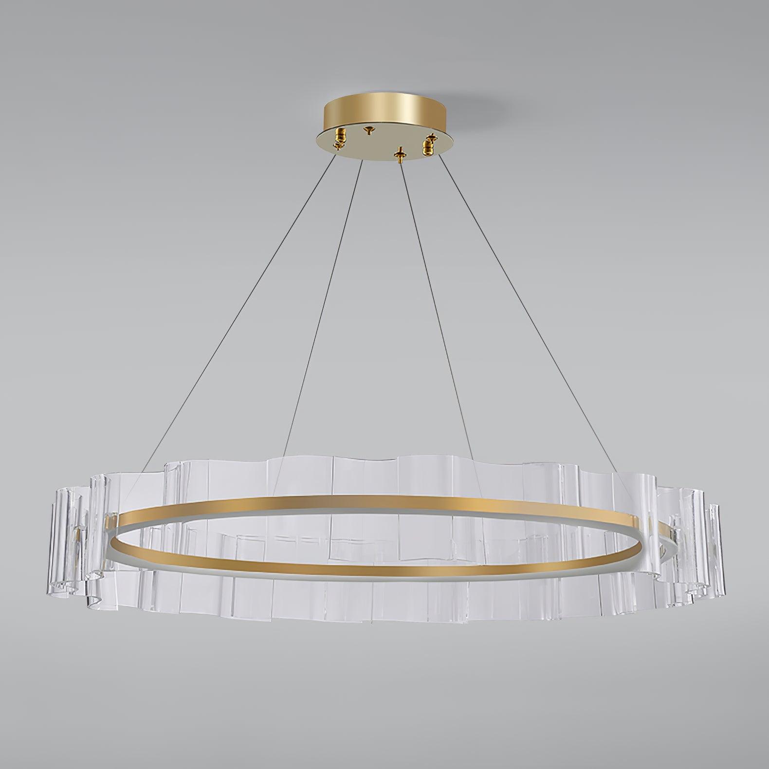 Acoustic Postmodern Luxury Water Wave Glass Metal Chandelier - Letslighting