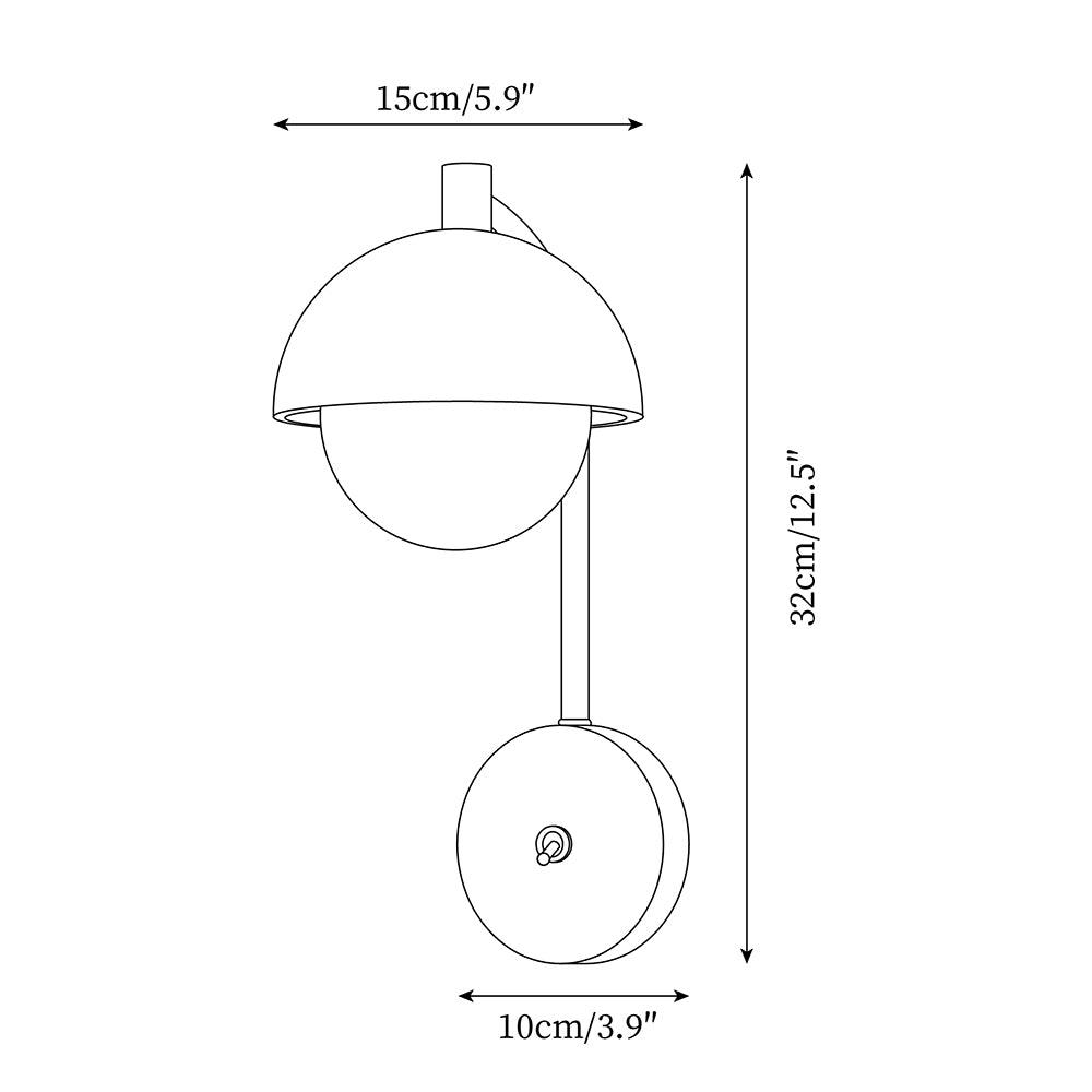 Ritta Wall Lamp Travertine Wood Dome - Letslighting