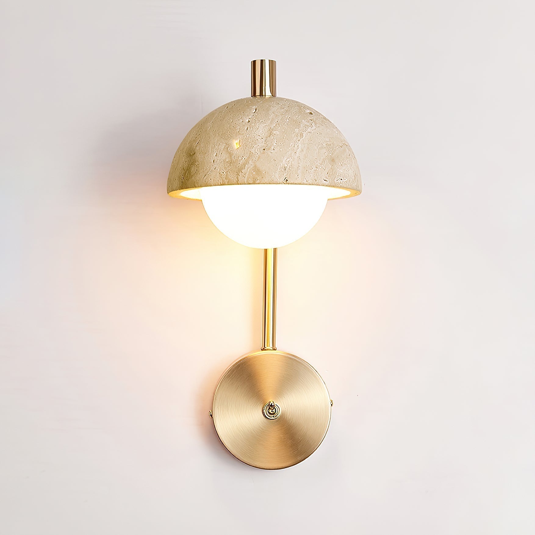 Civarir Modern Minimalist Beige Travertine Wall Lamp - Lamp Copper