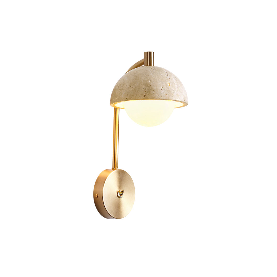 Civarir Modern Minimalist Beige Travertine Wall Lamp - Lamp Copper