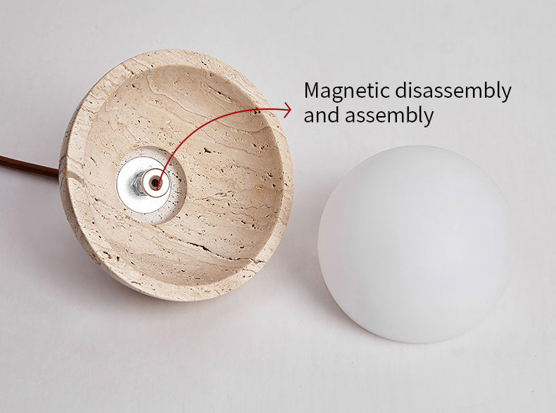 Civarir Modern Minimalist Beige Travertine Wall Lamp - Lamp Copper