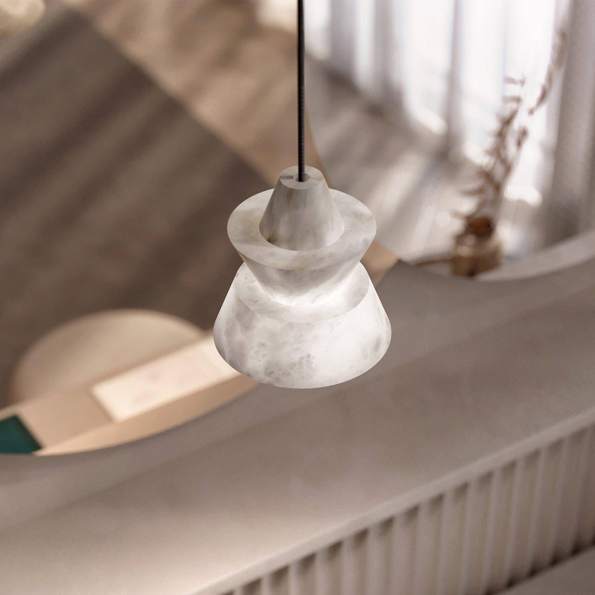 Curineth Minimalist Alabaster Pendant Light - Letslighting
