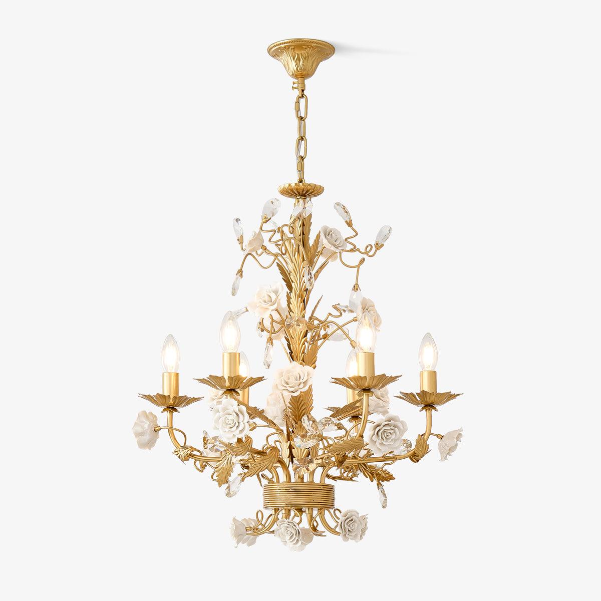 White Rose Crystal Chandelier - Letslighting