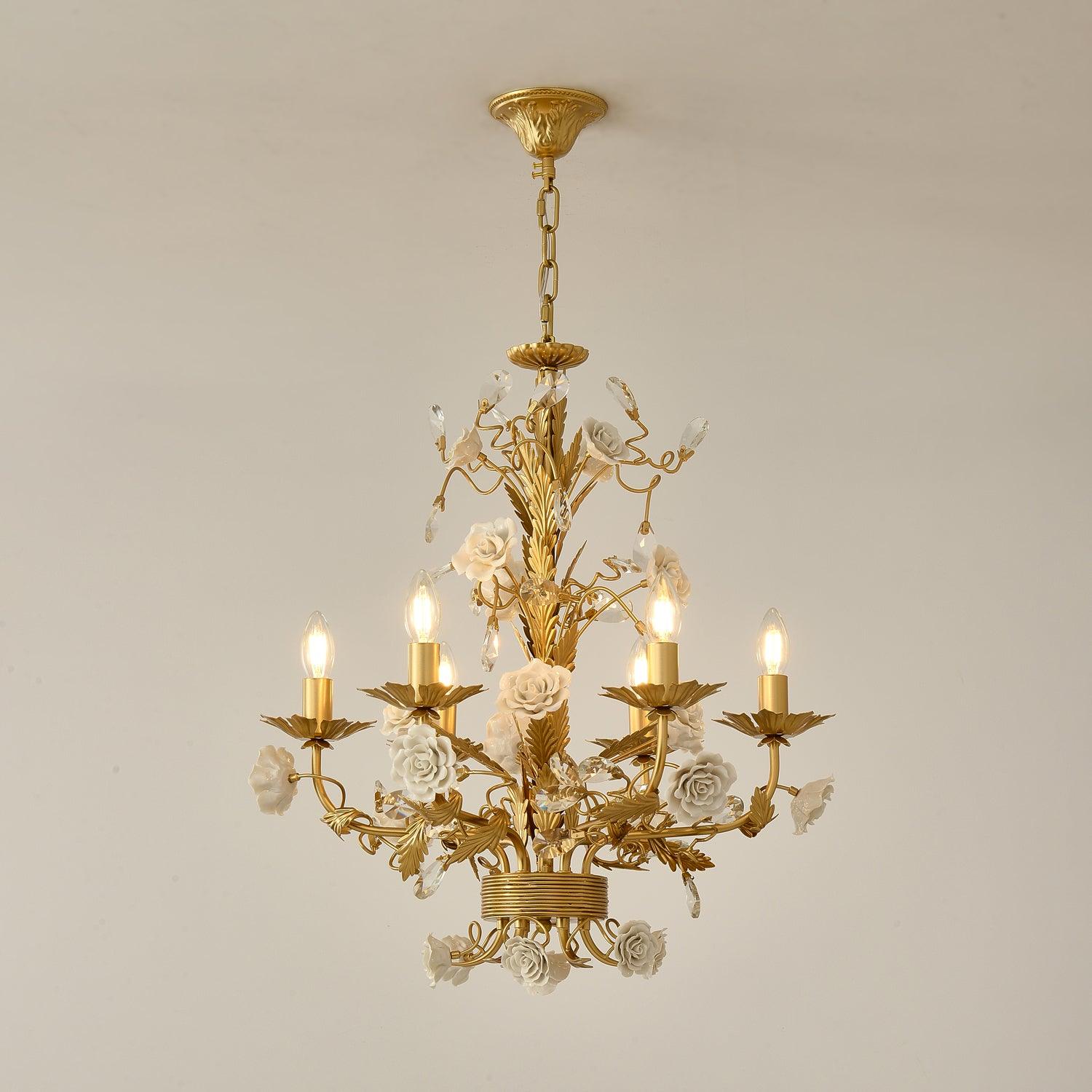 White Rose Crystal Chandelier - Letslighting