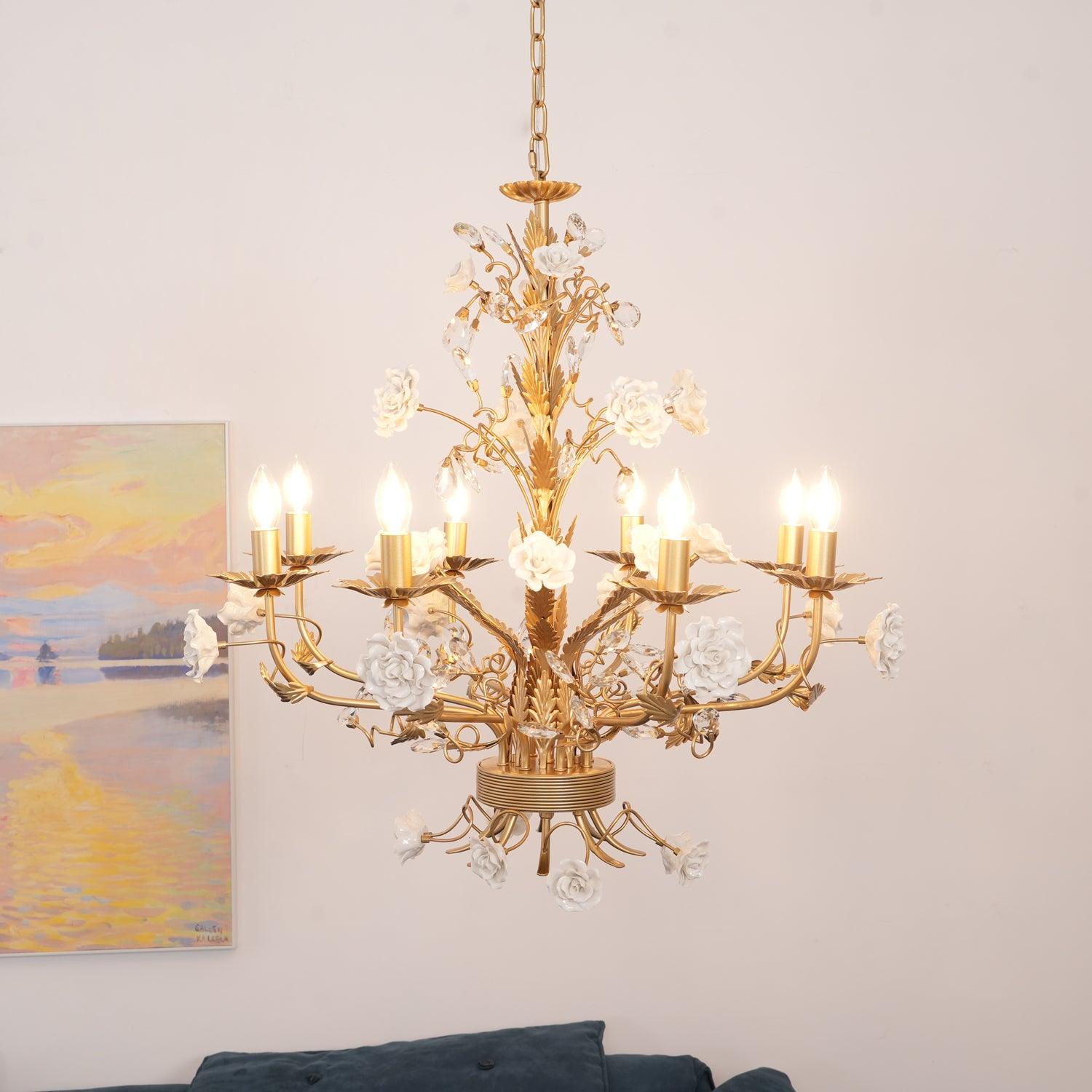 White Rose Crystal Chandelier - Letslighting