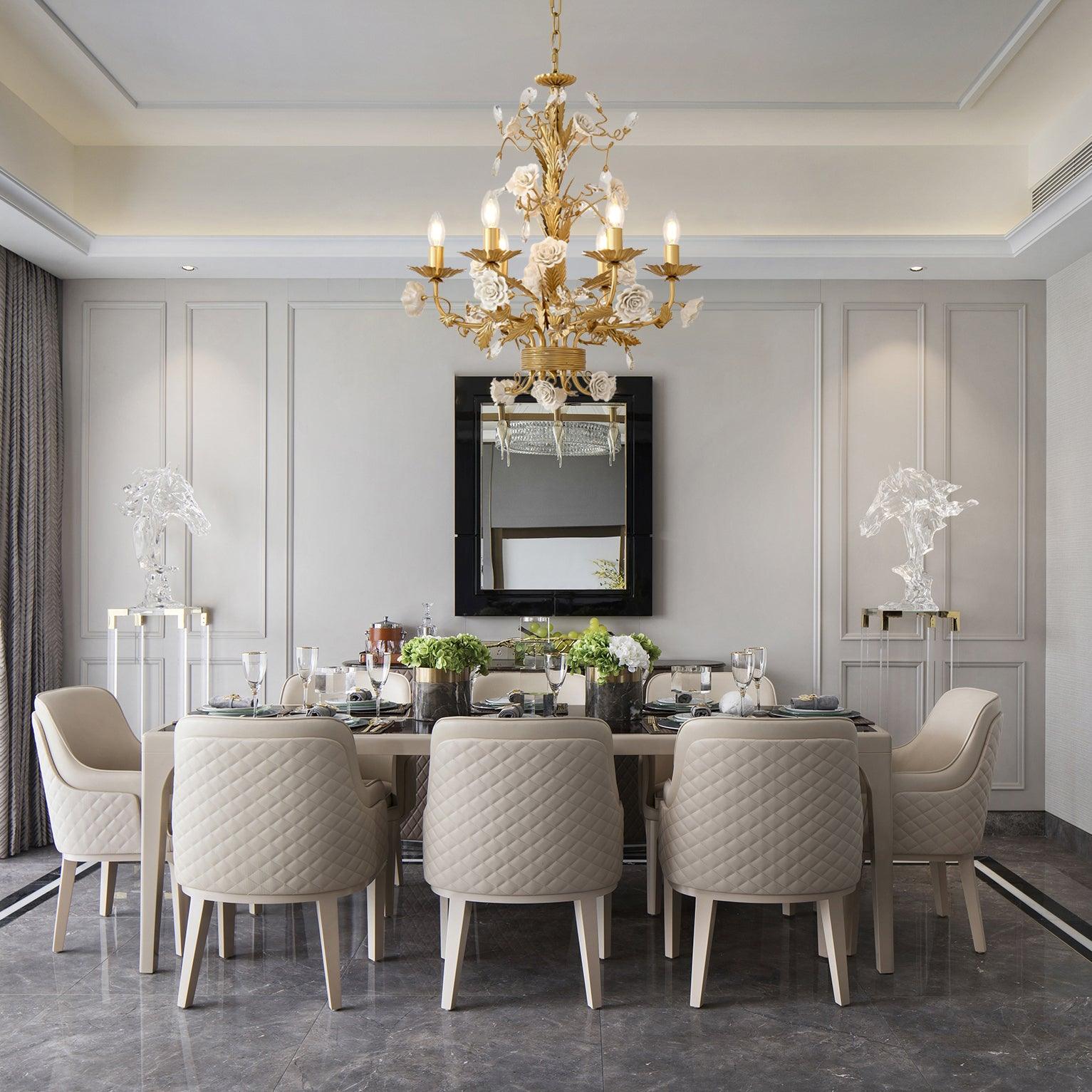 White Rose Crystal Chandelier - Letslighting