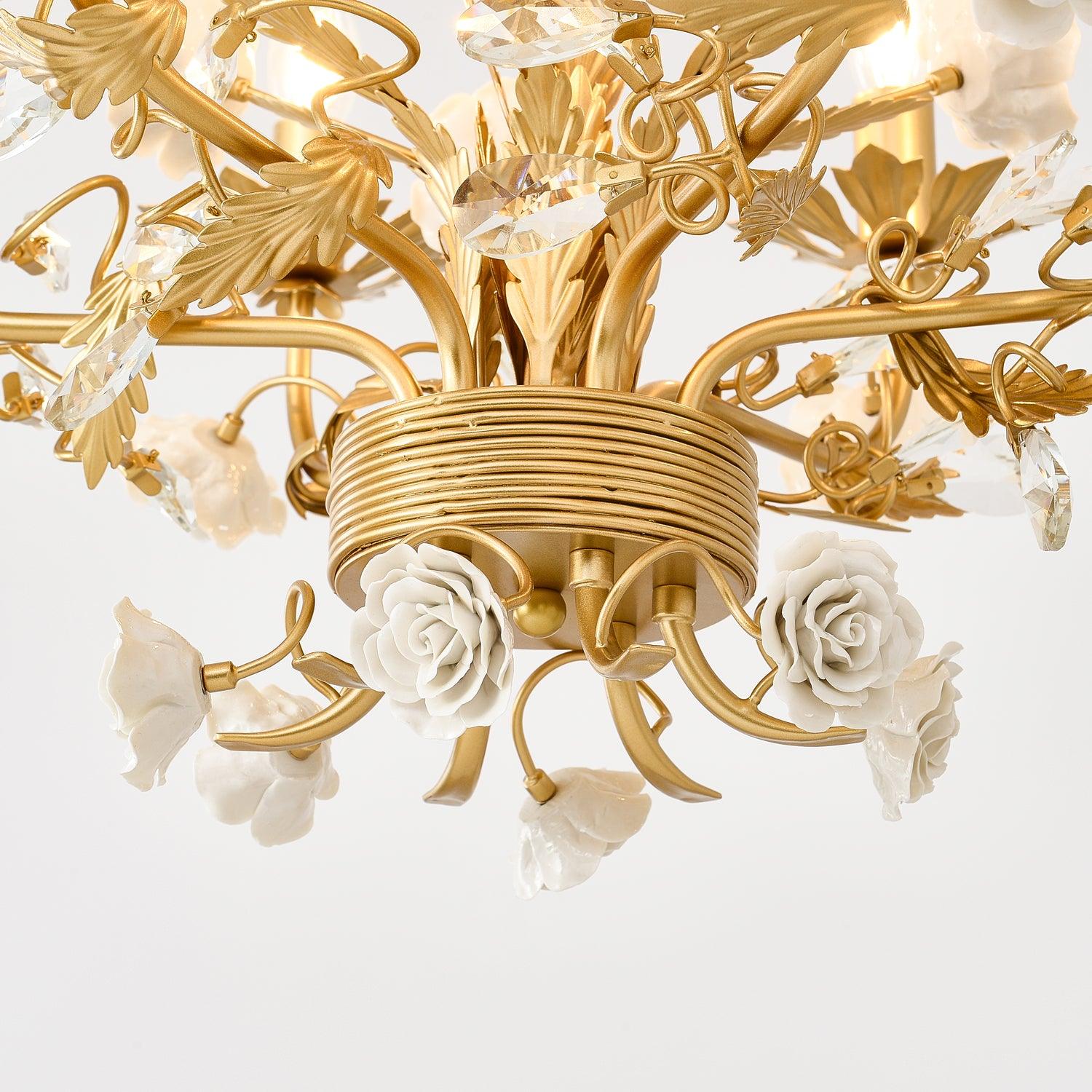 White Rose Crystal Chandelier - Letslighting