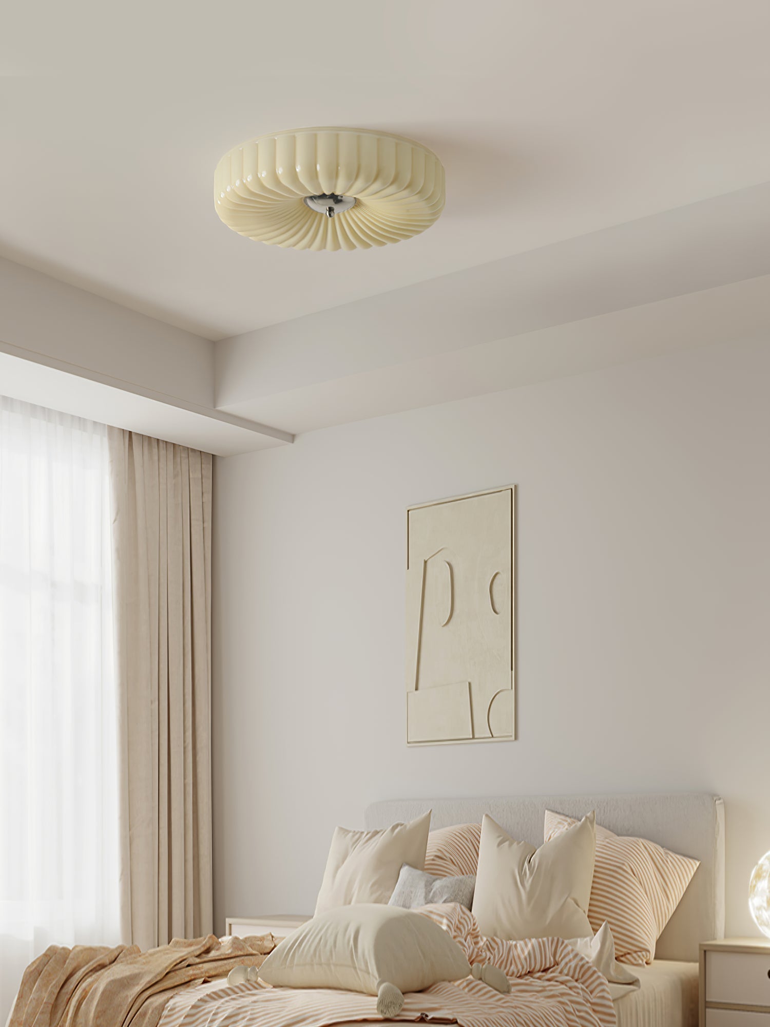 Zathee Modern Minimalist Glass Metal Flush Mount Ceiling Light - Lamp Copper
