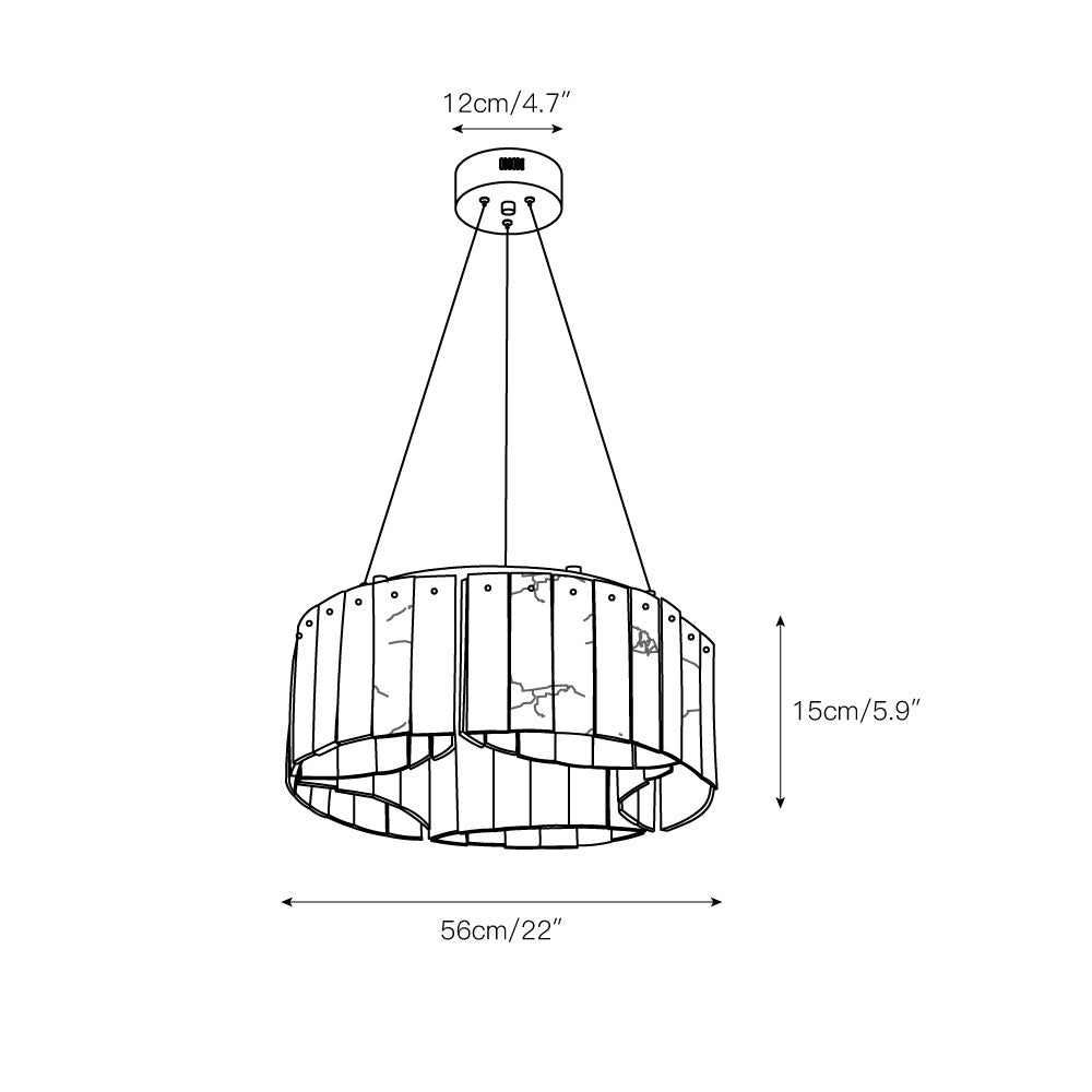Avvinel Modern Luxury Minimalist Alabaster Chandelier - Lamp Copper