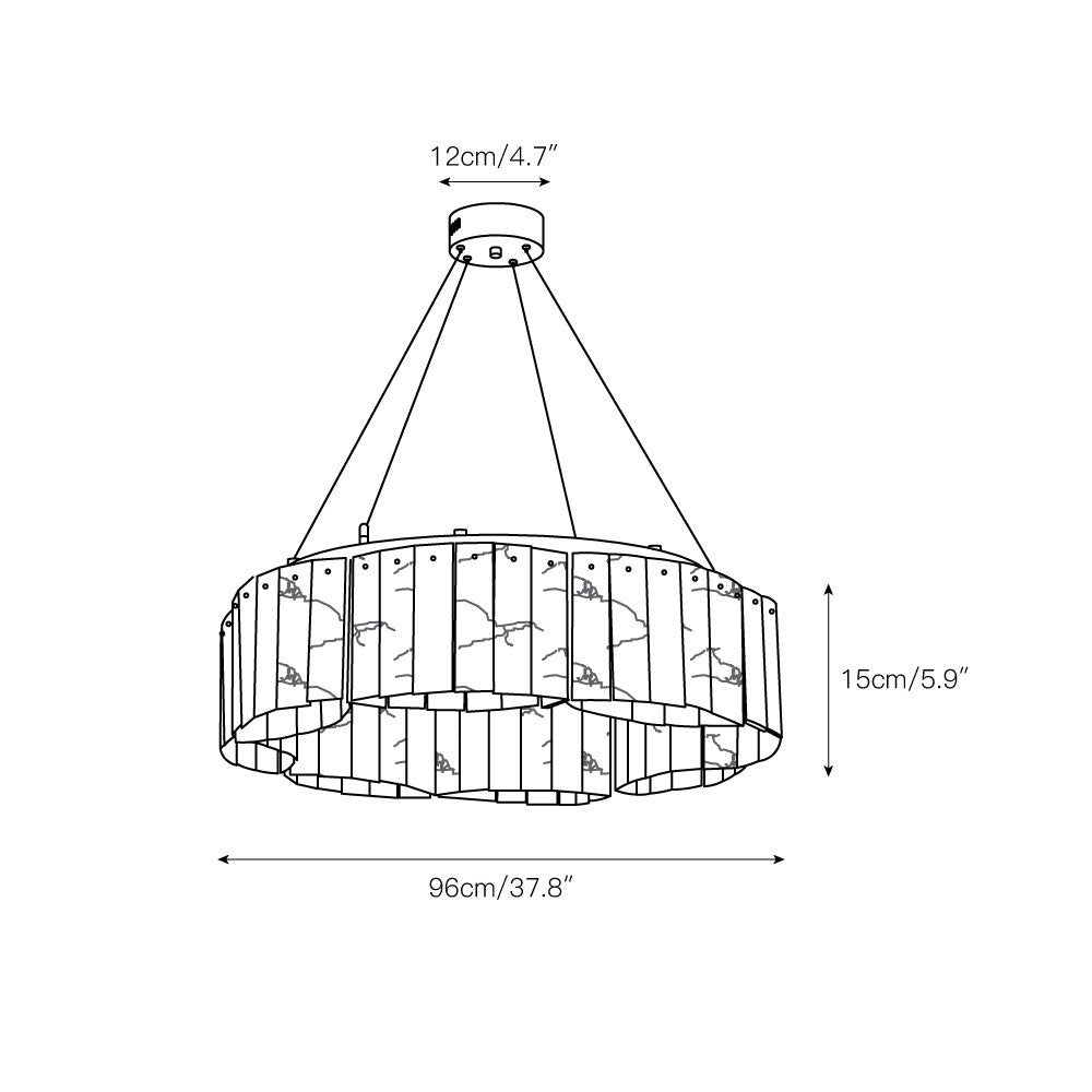 Avvinel Modern Luxury Minimalist Alabaster Chandelier - Lamp Copper