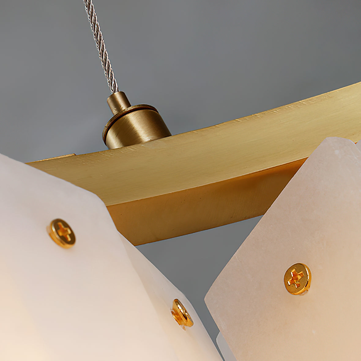 Avvinel Modern Luxury Minimalist Alabaster Chandelier - Lamp Copper