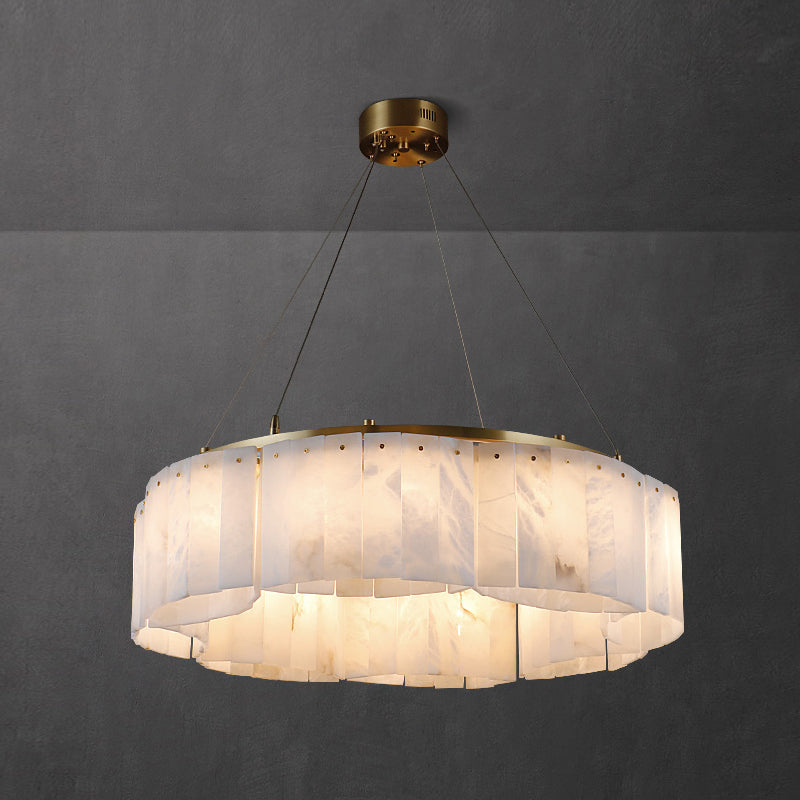 Avvinel Modern Luxury Minimalist Alabaster Chandelier - Lamp Copper
