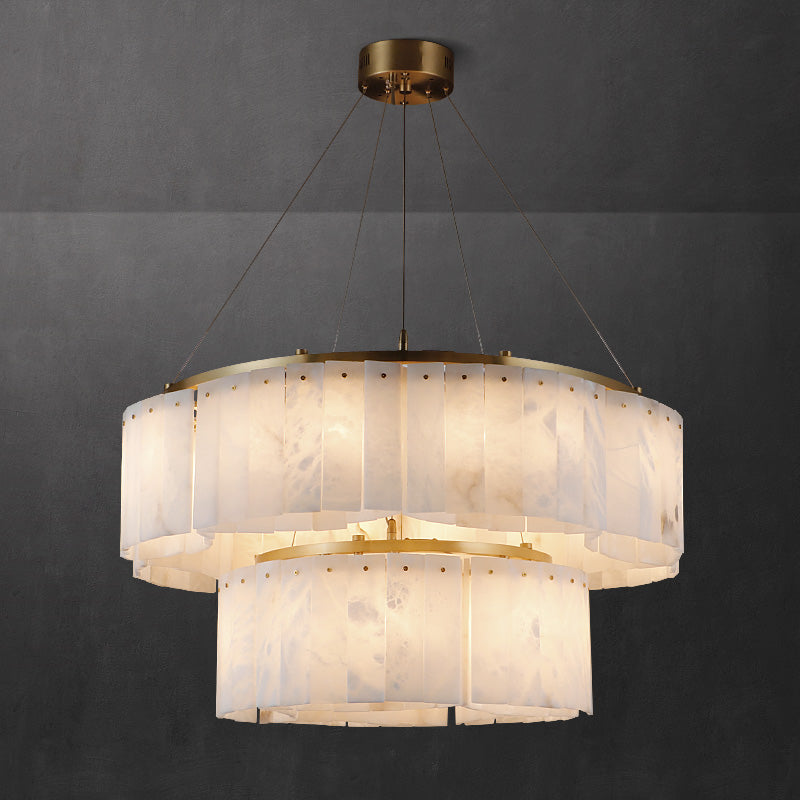 Avvinel Modern Luxury Minimalist Alabaster Chandelier - Lamp Copper