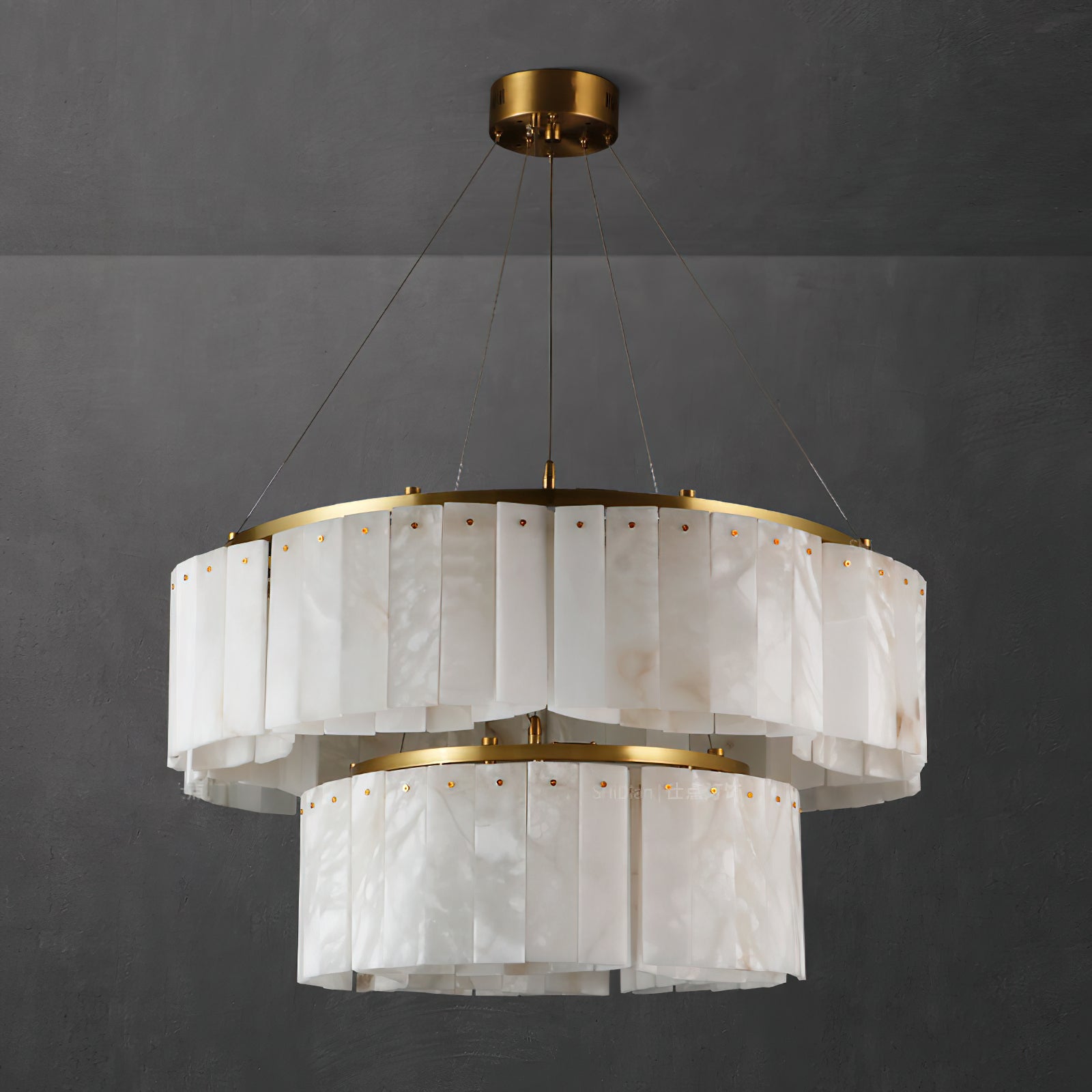 Avvinel Modern Luxury Minimalist Alabaster Chandelier - Lamp Copper