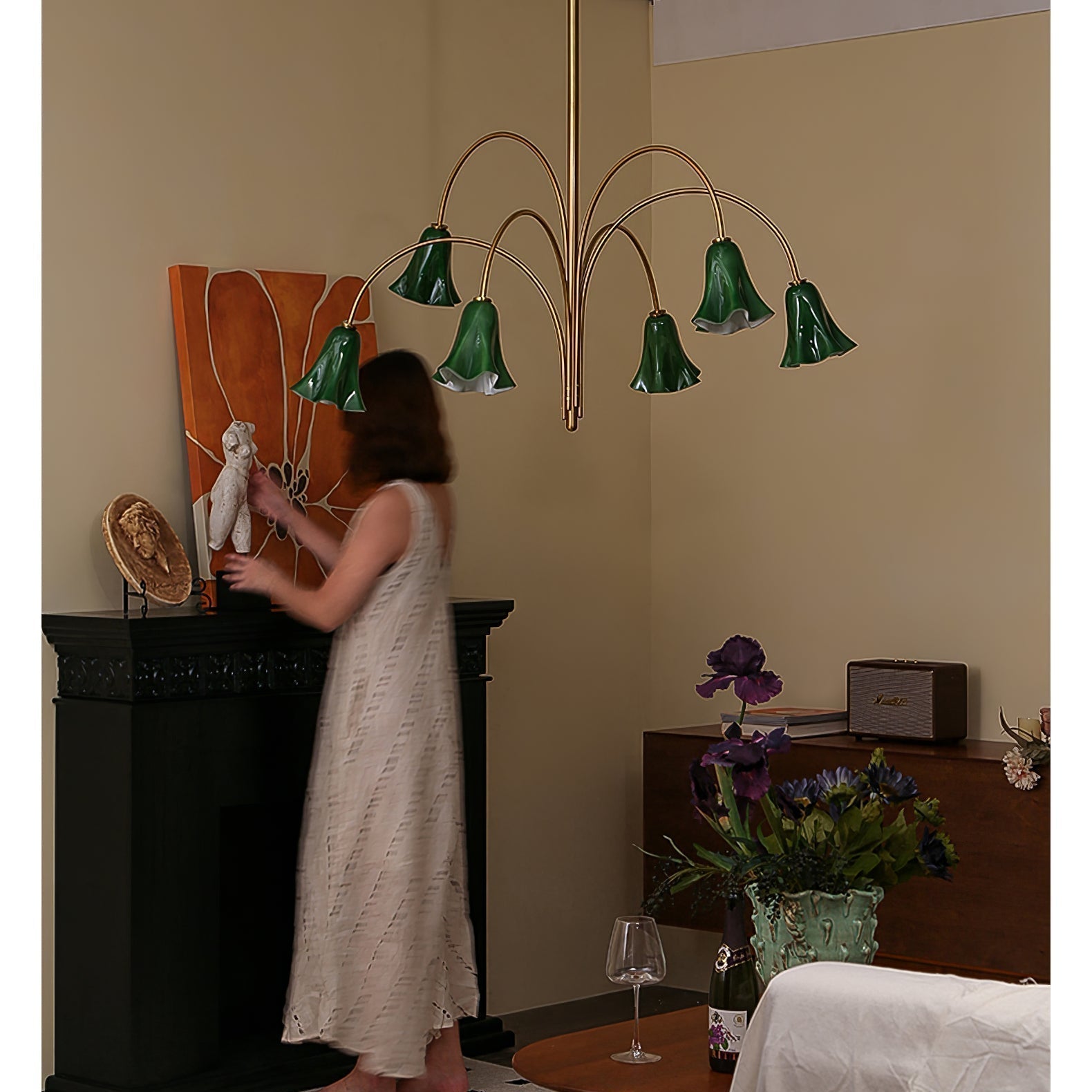 EmeraldBell Glass Pendant Chandelier - Letslighting