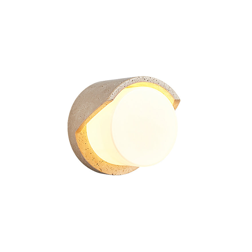 Eurvenara Modern Minimalist Travertine Glass Wall Lamp - Lamp Copper