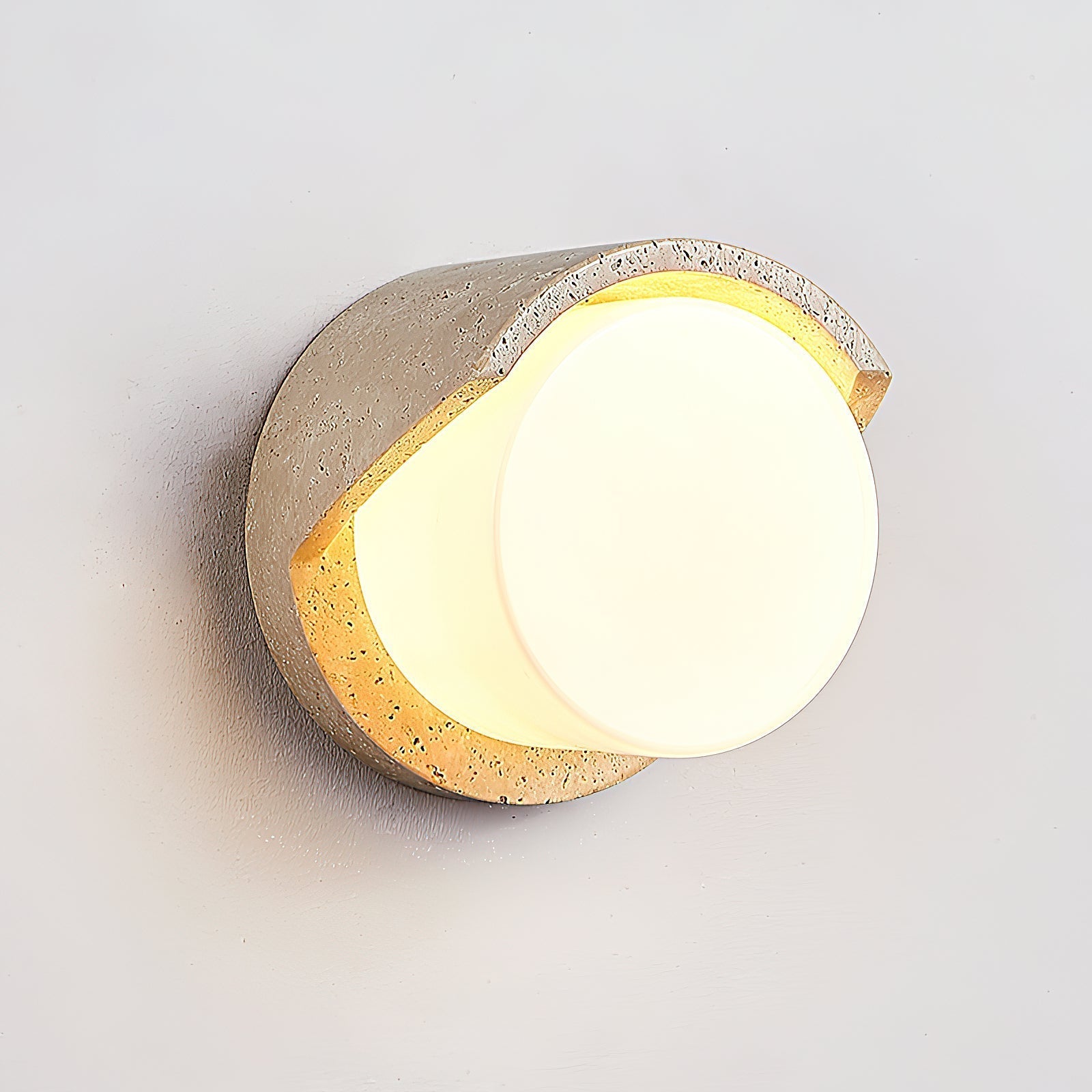 Eurvenara Modern Minimalist Travertine Glass Wall Lamp - Lamp Copper