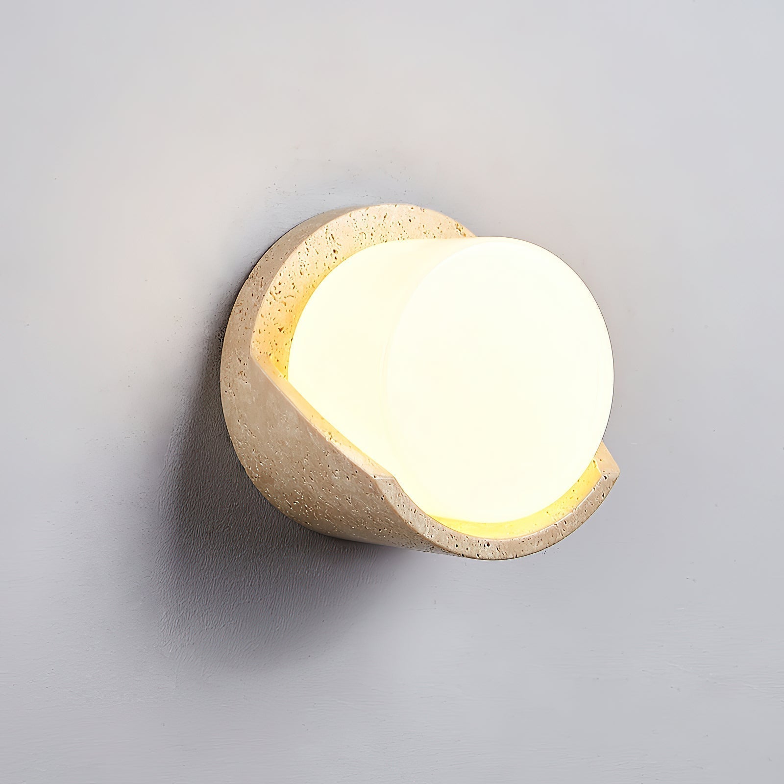 Eurvenara Modern Minimalist Travertine Glass Wall Lamp - Lamp Copper