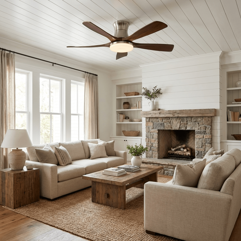 Ventilador de Techo con Luz Hudson con 5 aspas de ABS y LED integrado