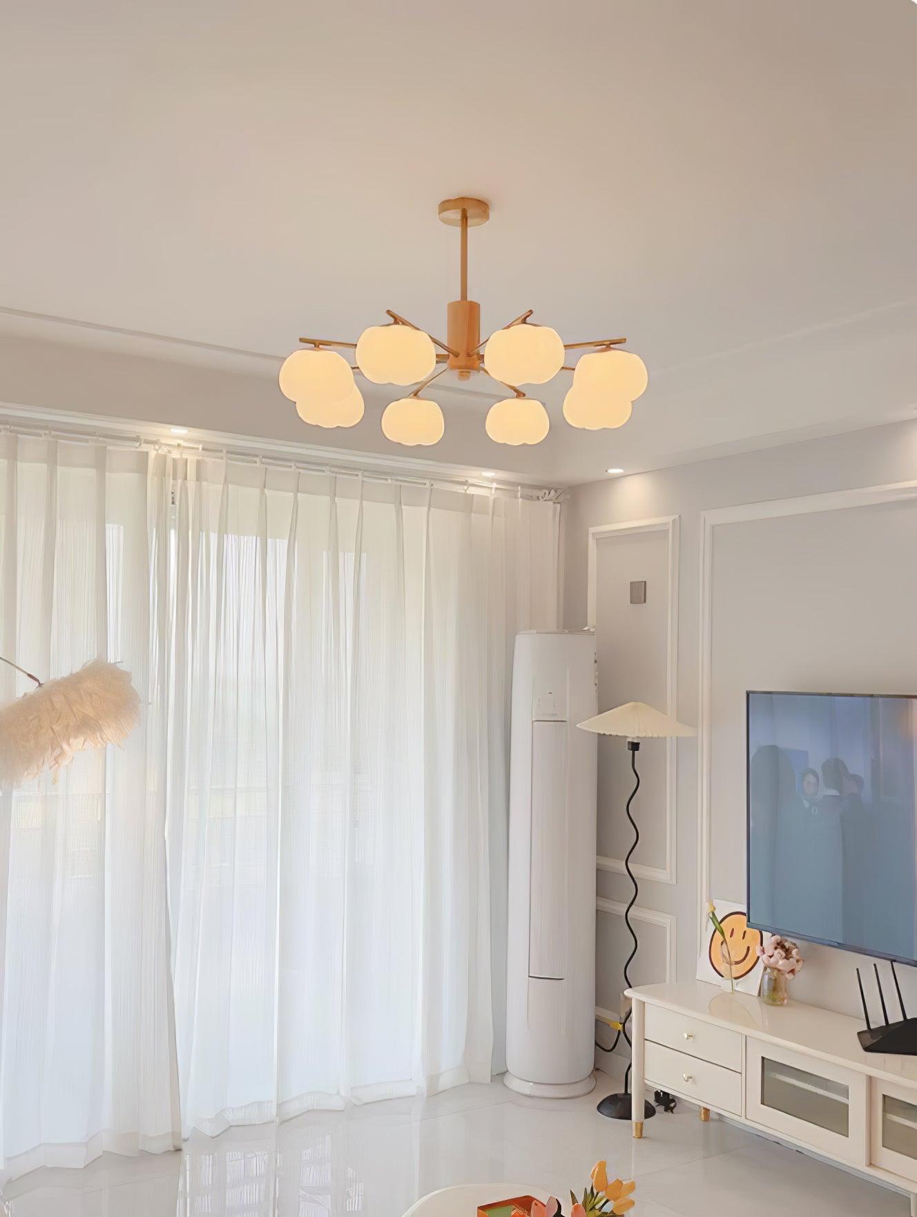 Wooden Cotton Balls Chandelier - Letslighting