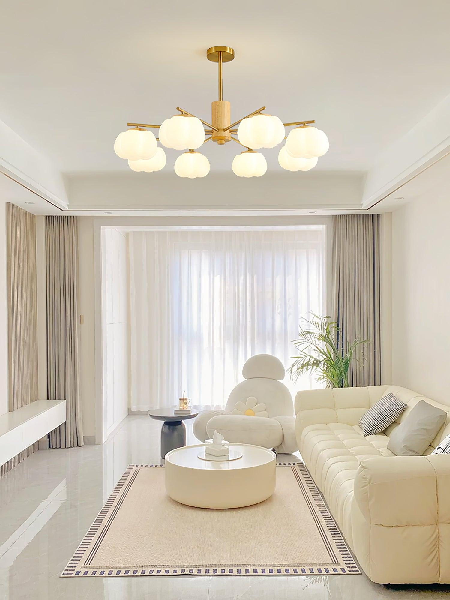 Wooden Cotton Balls Chandelier - Letslighting