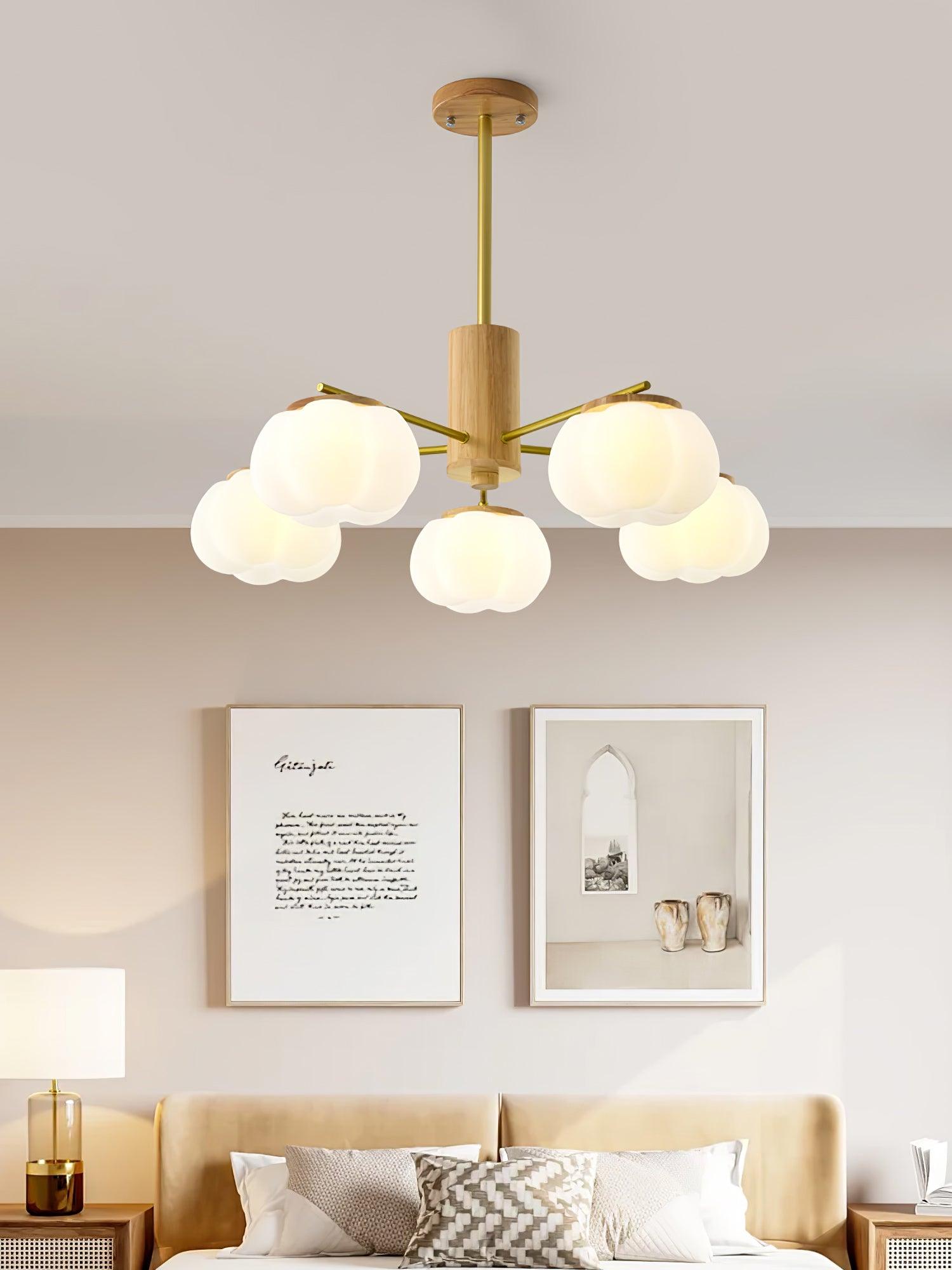 Wooden Cotton Balls Chandelier - Letslighting