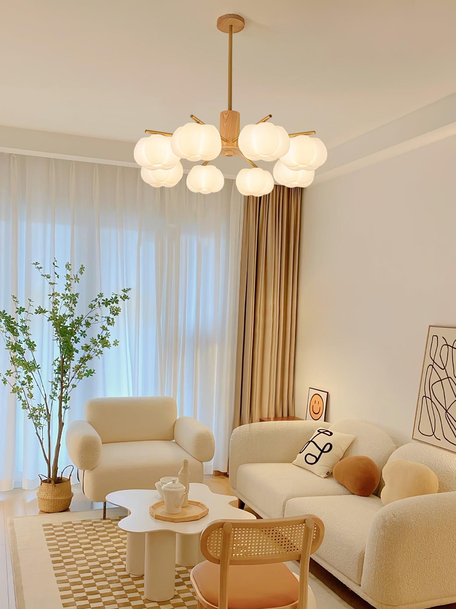 Wooden Cotton Balls Chandelier - Letslighting