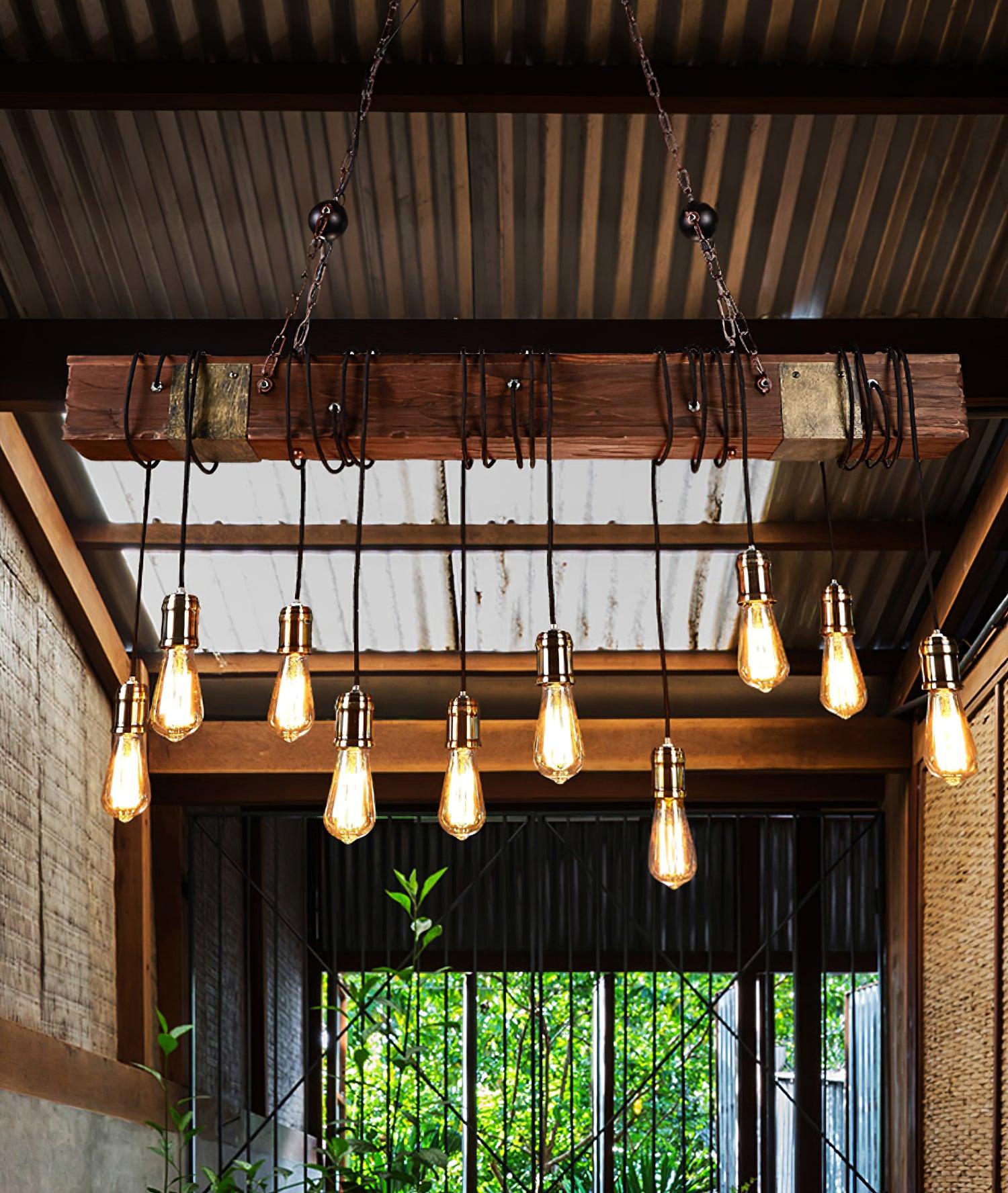 Wood Hanging Multi Chandelier - Letslighting