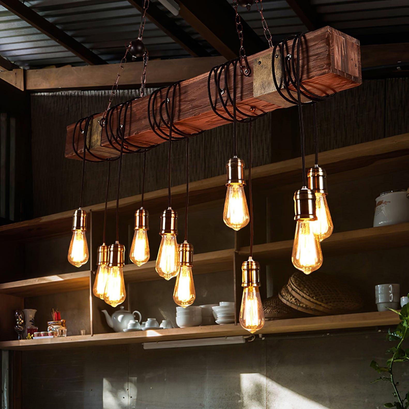 Wood Hanging Multi Chandelier - Letslighting