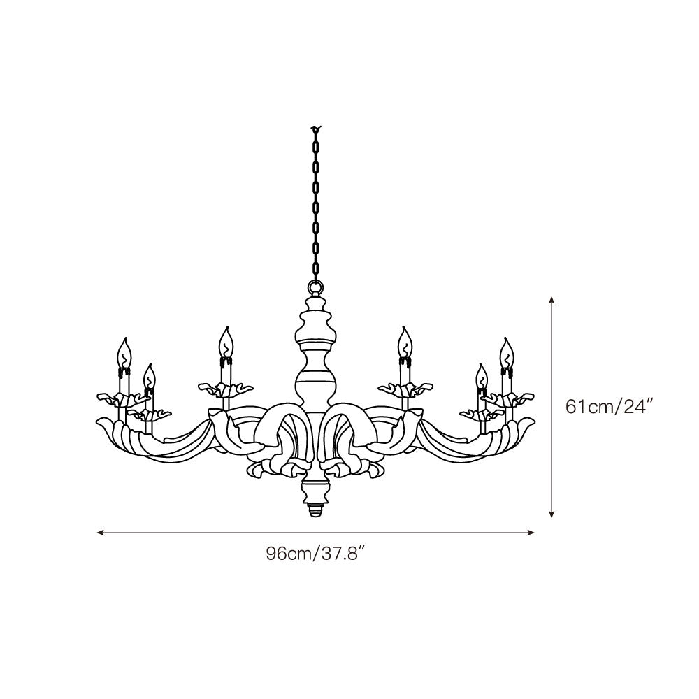 Vovynan Luxury Roman Column Wooden Chandelier - Lamp Copper