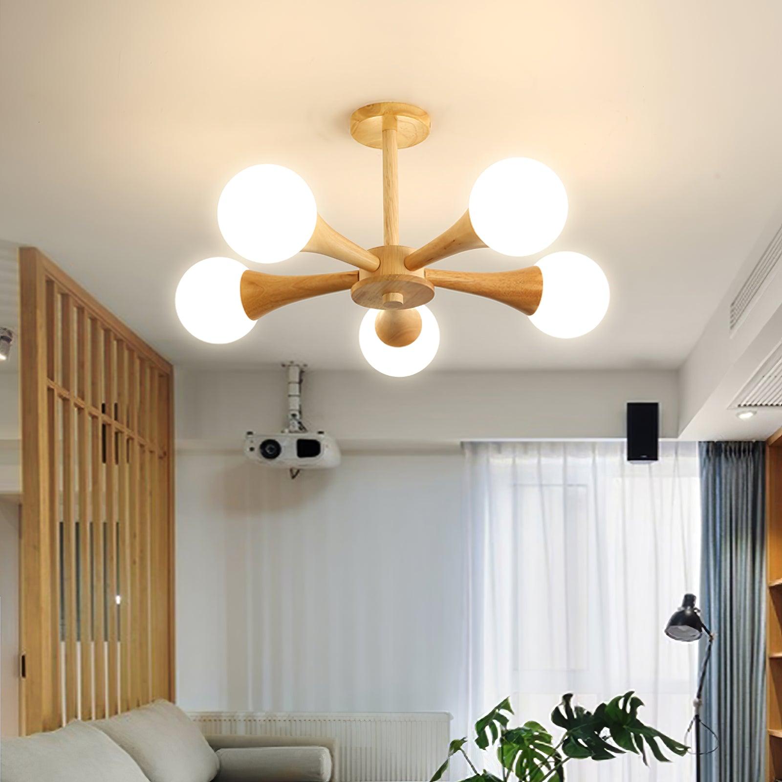 Wooden Nera Chandelier - Letslighting