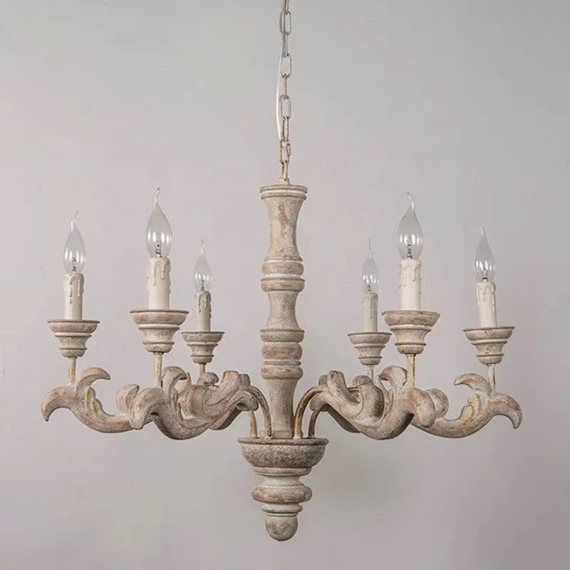 Vovynan Luxury Roman Column Wooden Chandelier - Lamp Copper