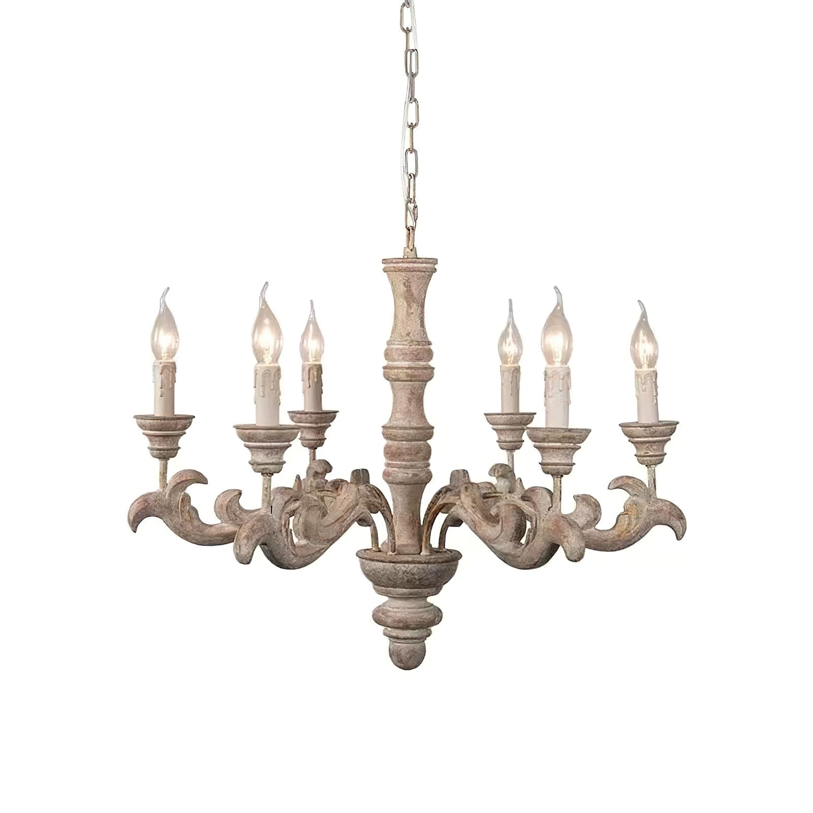 Vovynan Luxury Roman Column Wooden Chandelier - Lamp Copper