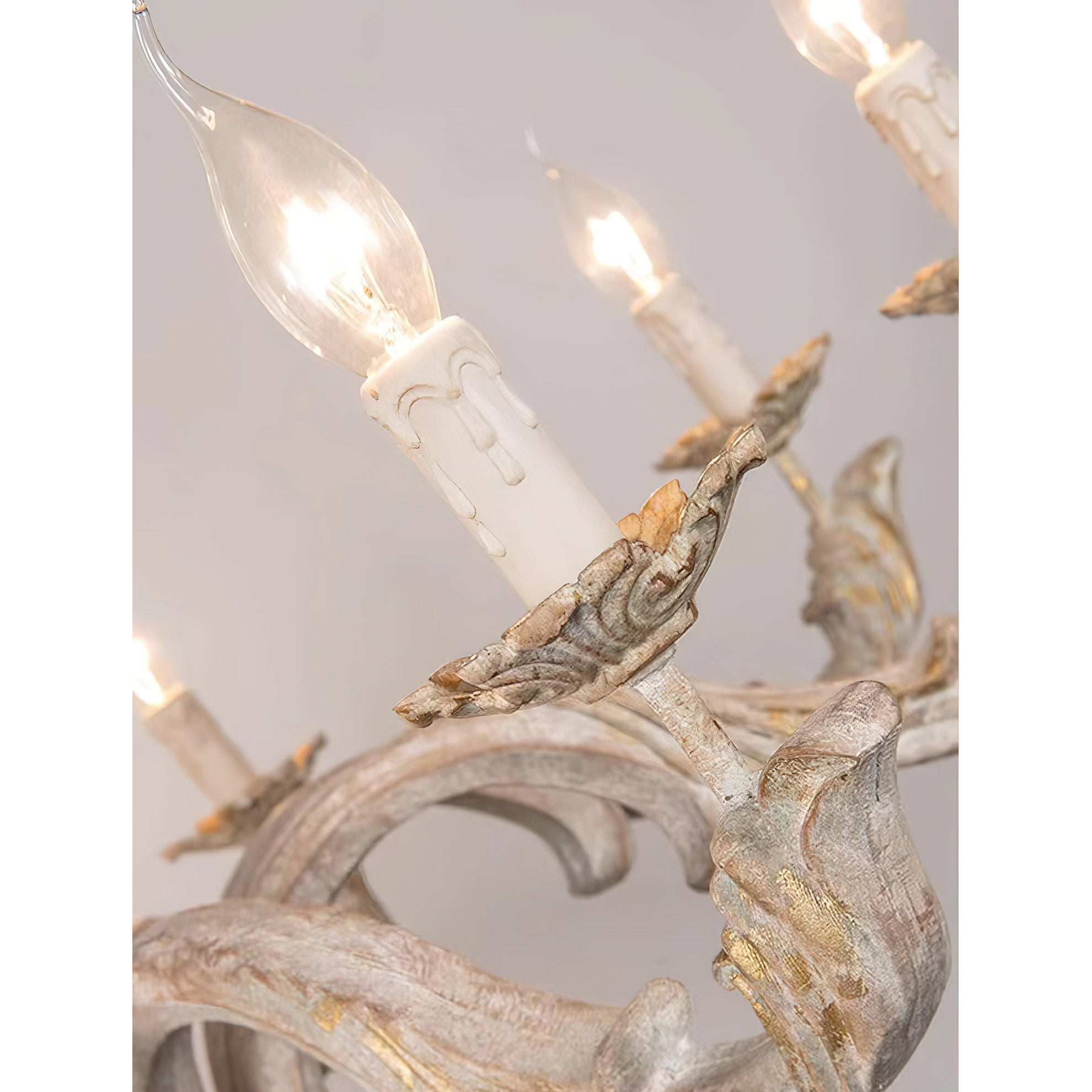 Vovynan Luxury Roman Column Wooden Chandelier - Lamp Copper