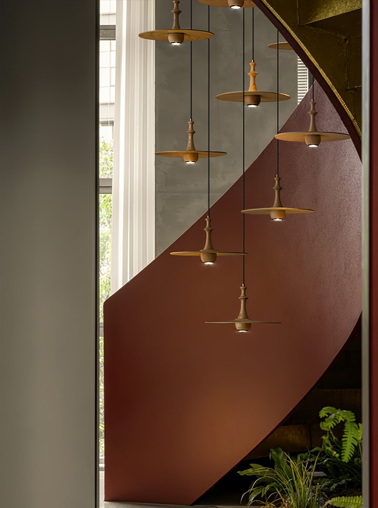 Wooden Spin Pendant Light - Letslighting