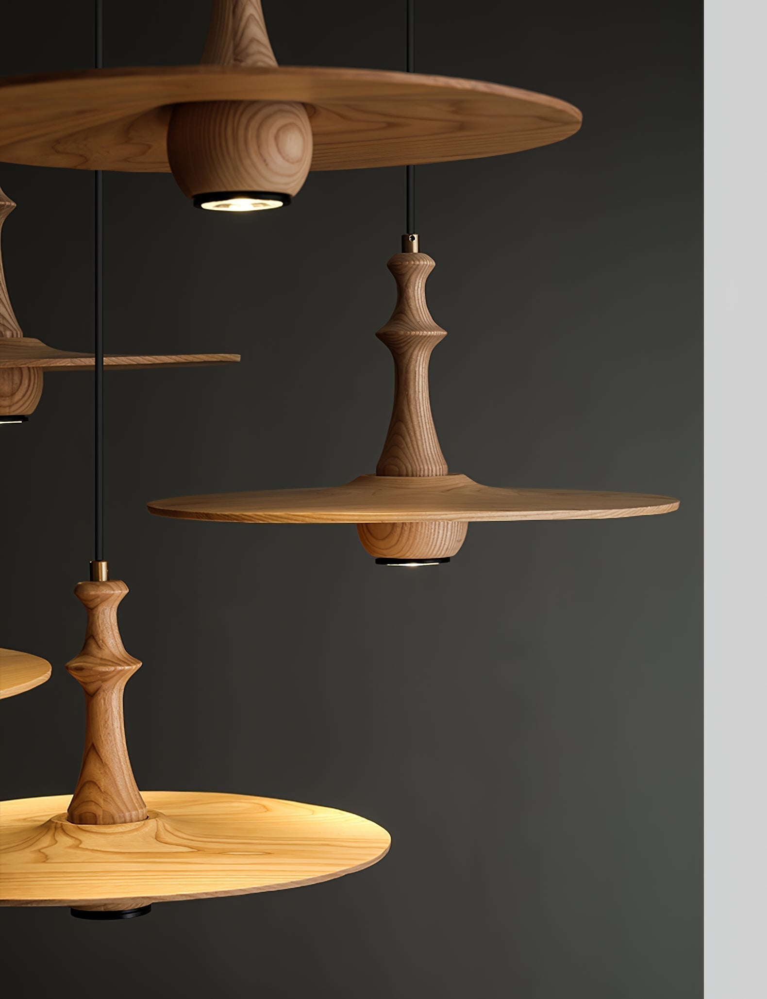 Wooden Spin Pendant Light - Letslighting