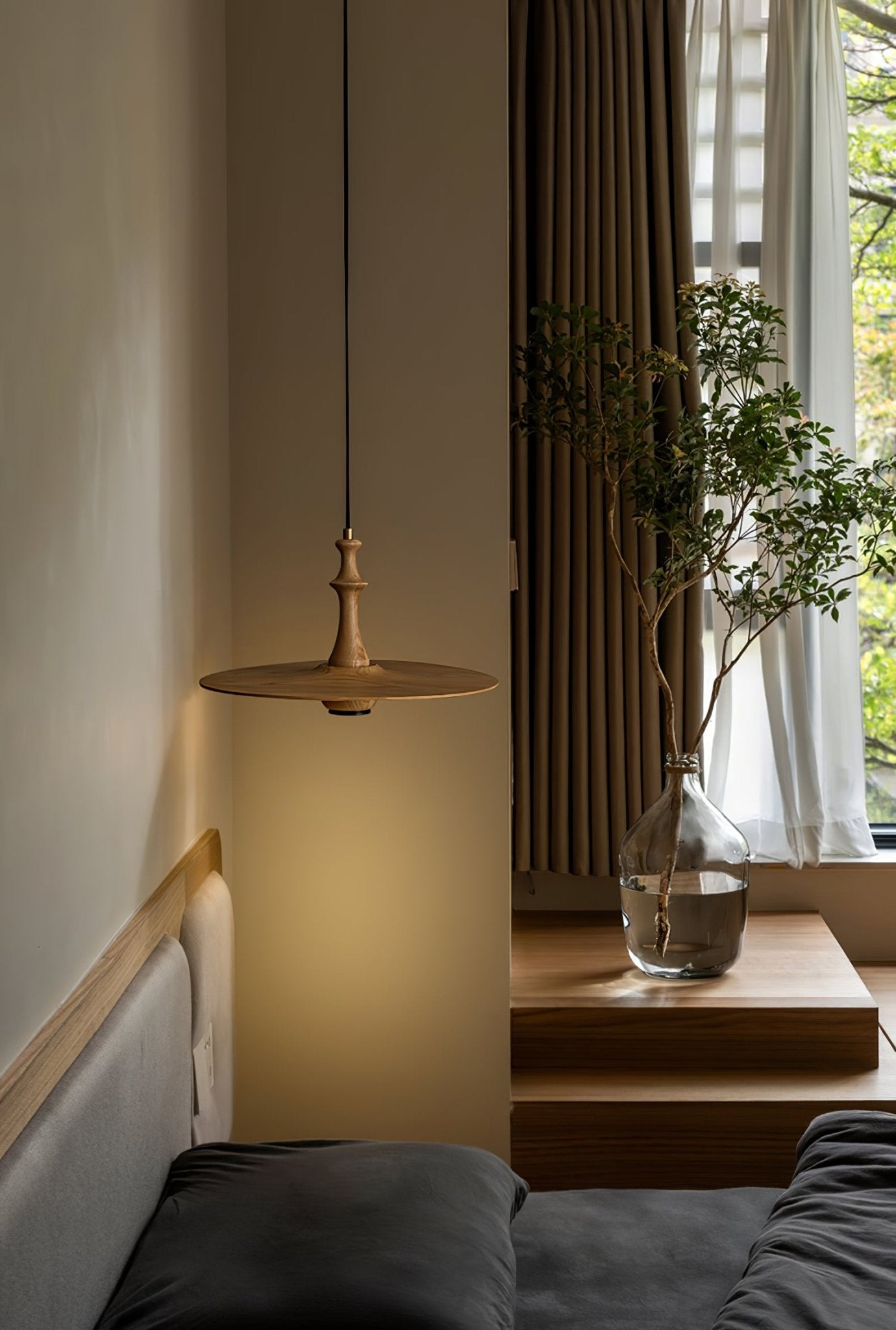 Wooden Spin Pendant Light - Letslighting