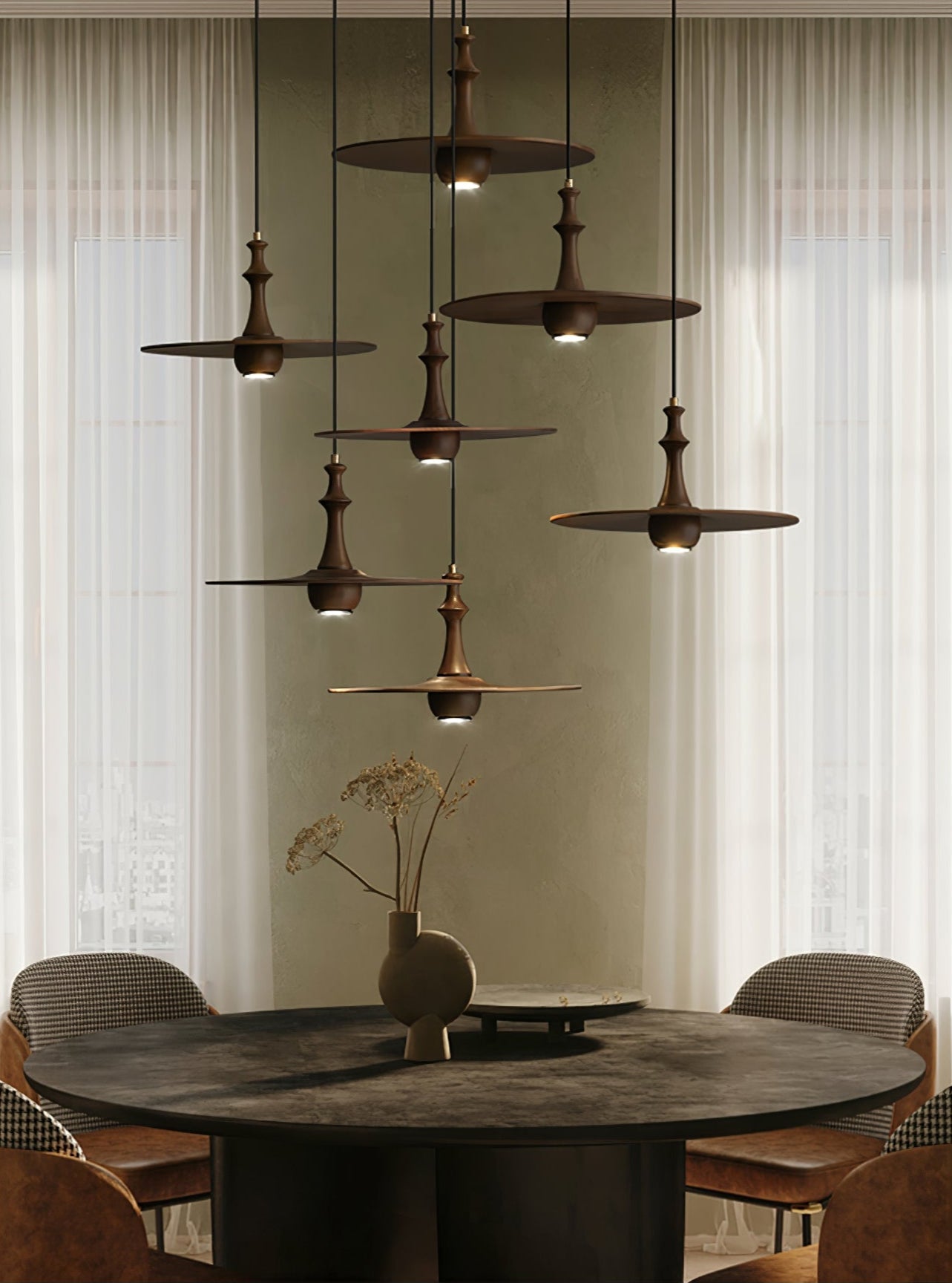 Wooden Spin Pendant Light - Letslighting
