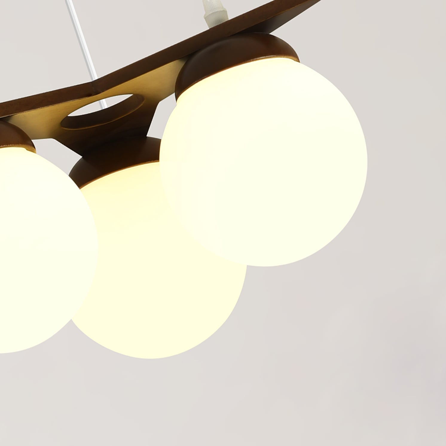 Zothaus Premium Nordic Star Glass Wooden Chandelier - Lamp Copper