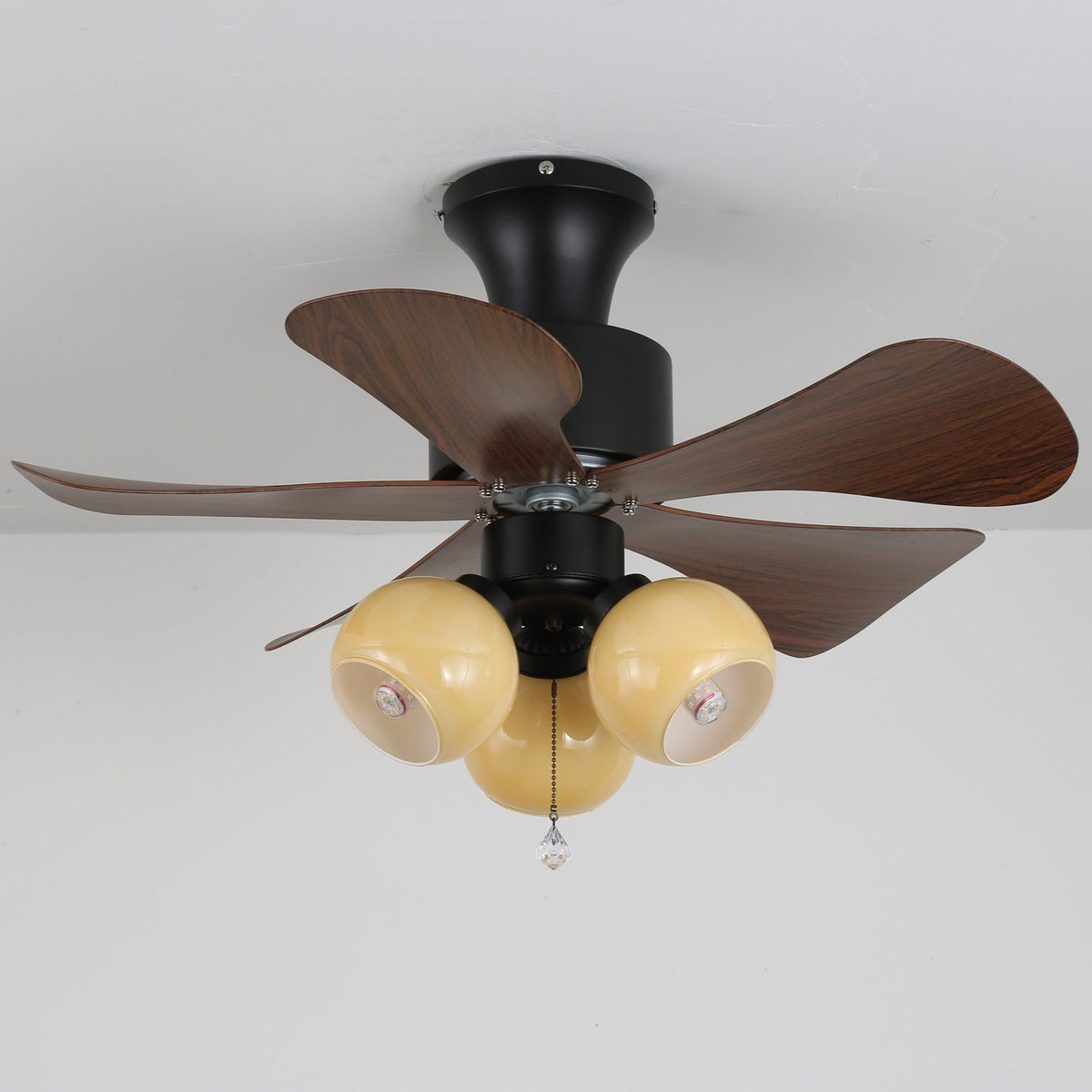 Ventilador de Techo con Luz Lunara Vintage de Madera